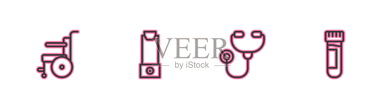 为残疾人设置线轮椅图标素材