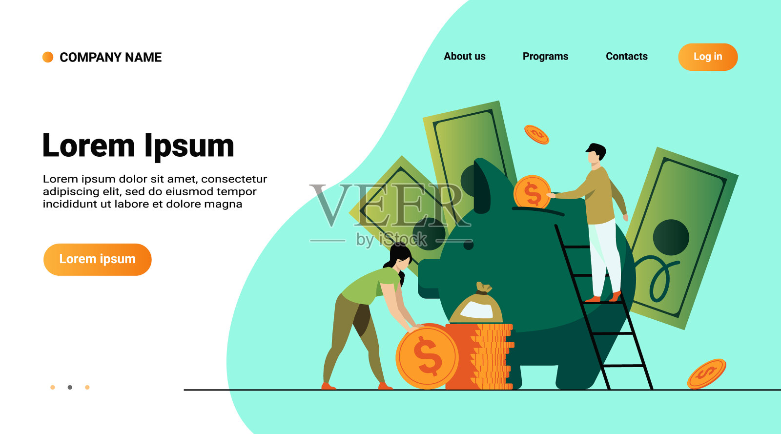 储蓄理财理念插画图片素材