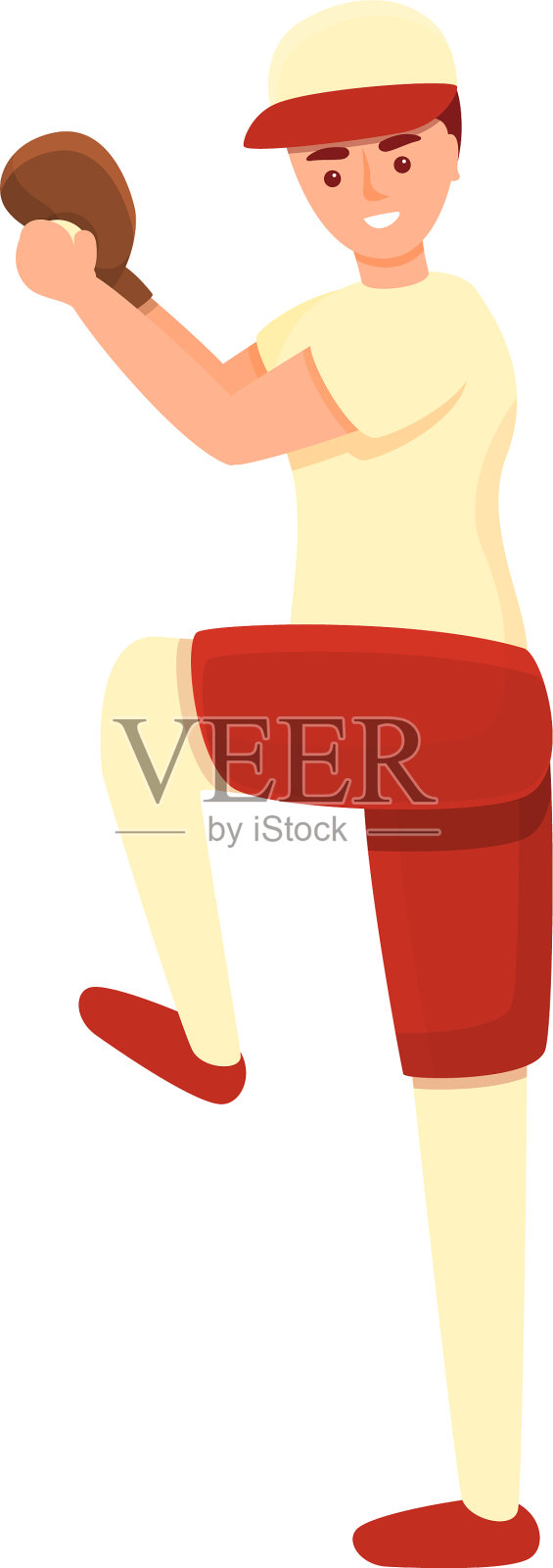 打位置棒球运动员卡通图标设计元素图片