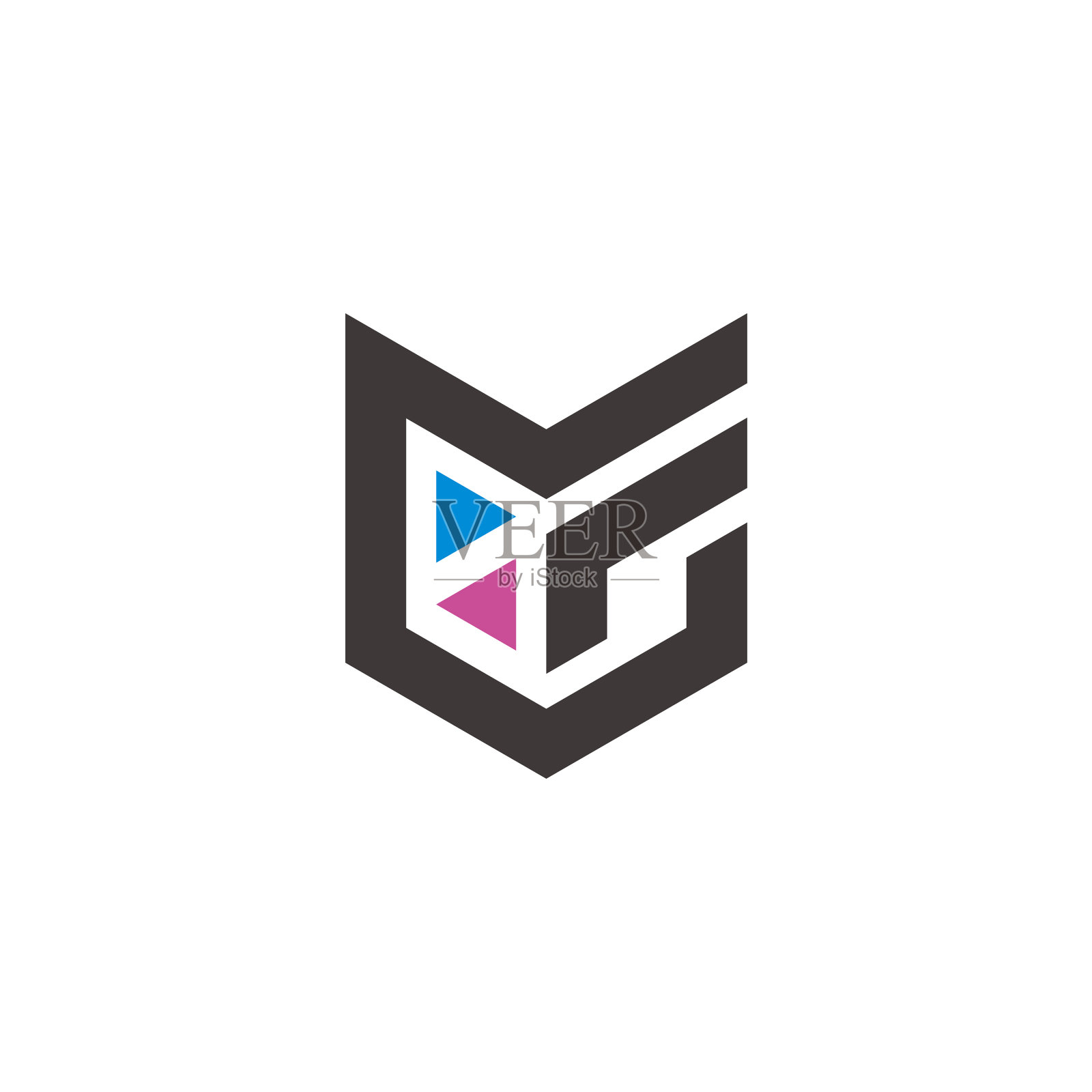 抽象字母ml简单几何三角形设计元素图片