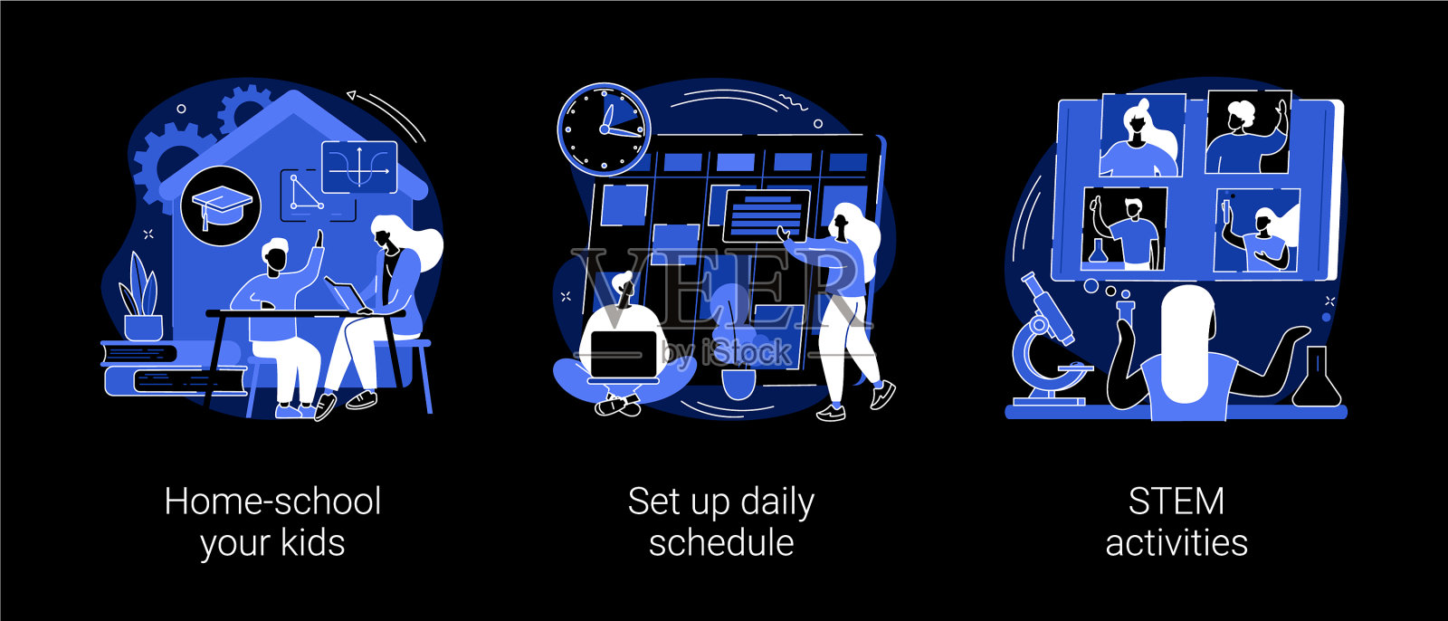 远程学习的抽象概念插画图片素材