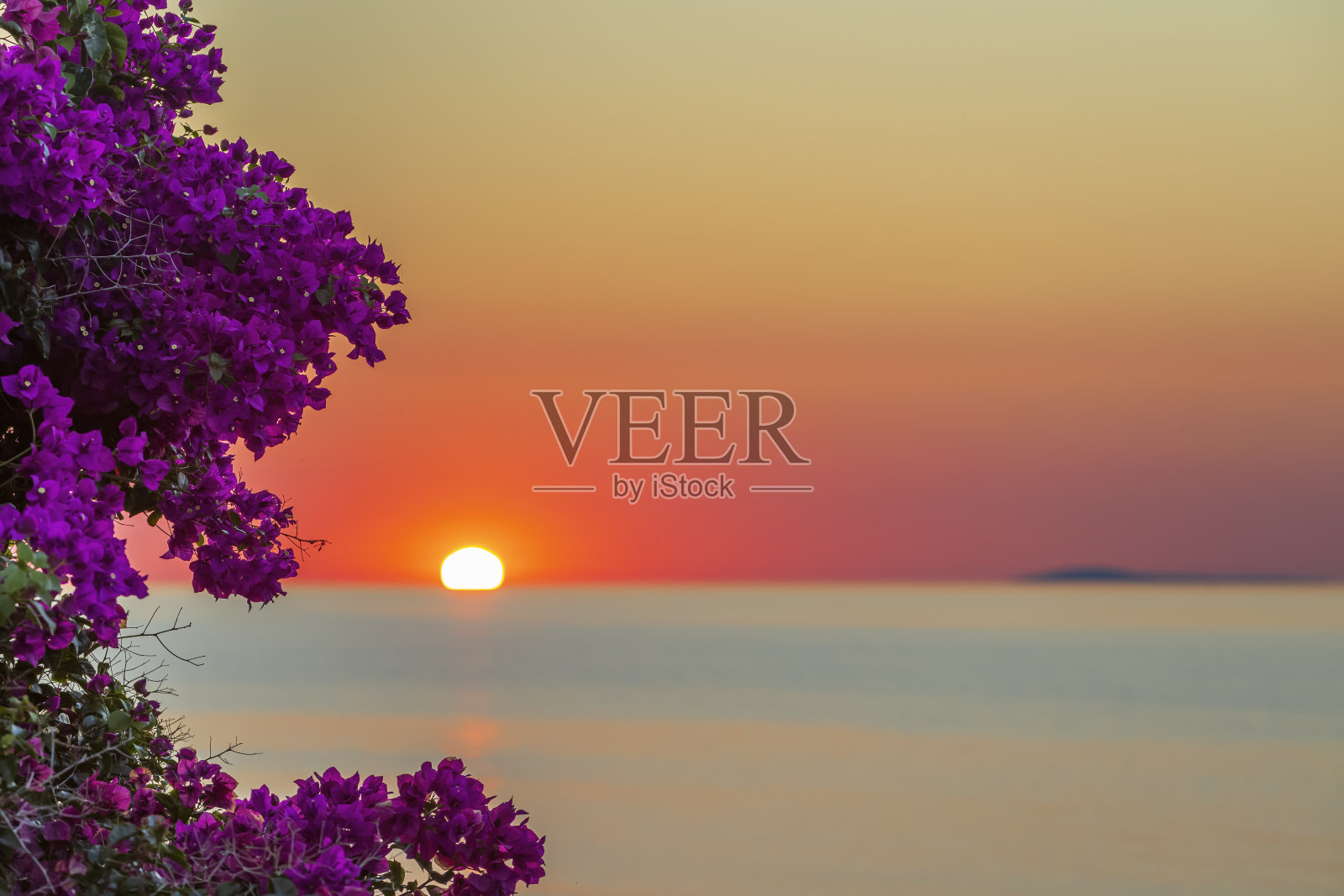 夏日海面上的日落照片摄影图片