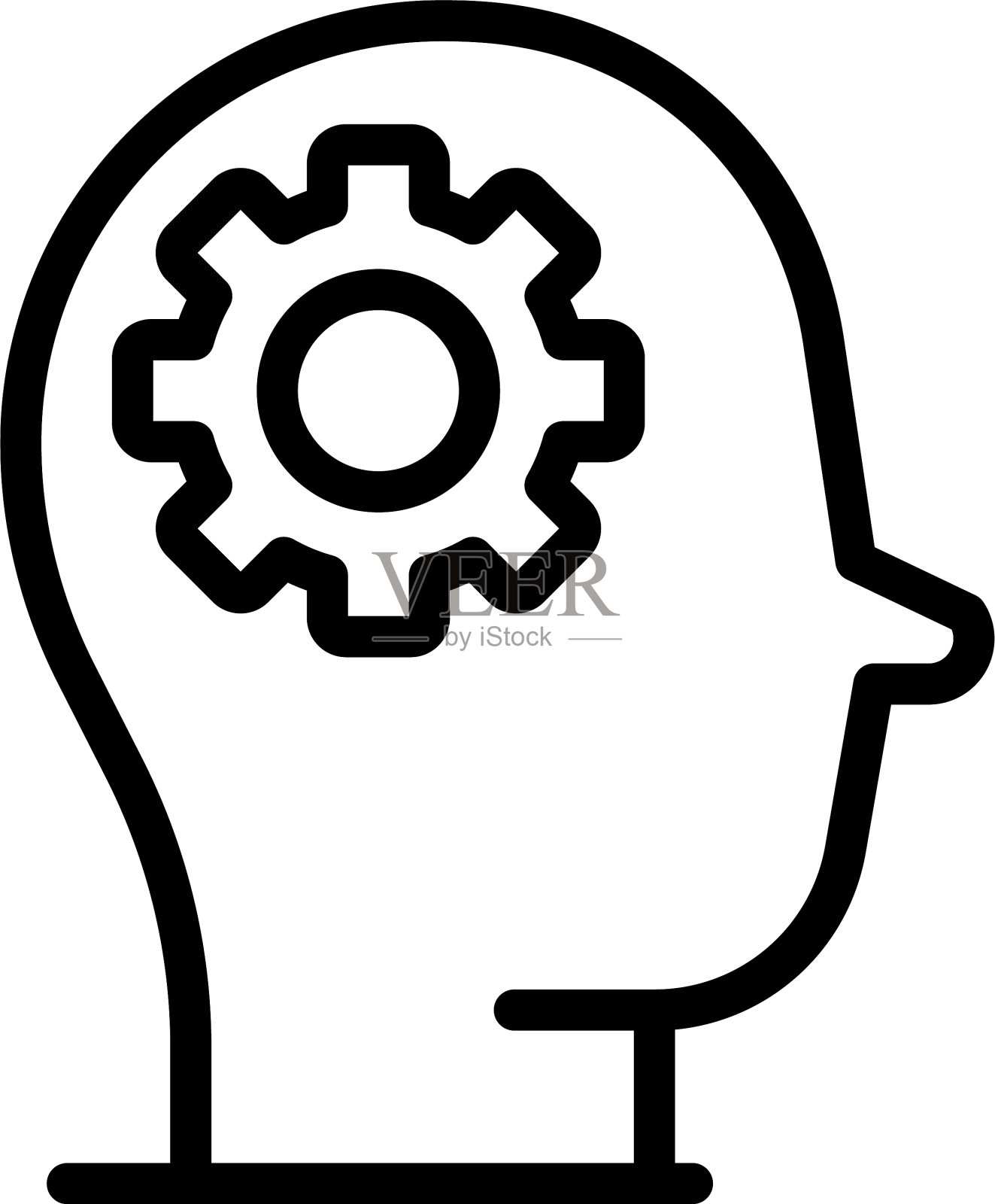 努力图标轮廓样式插画图片素材