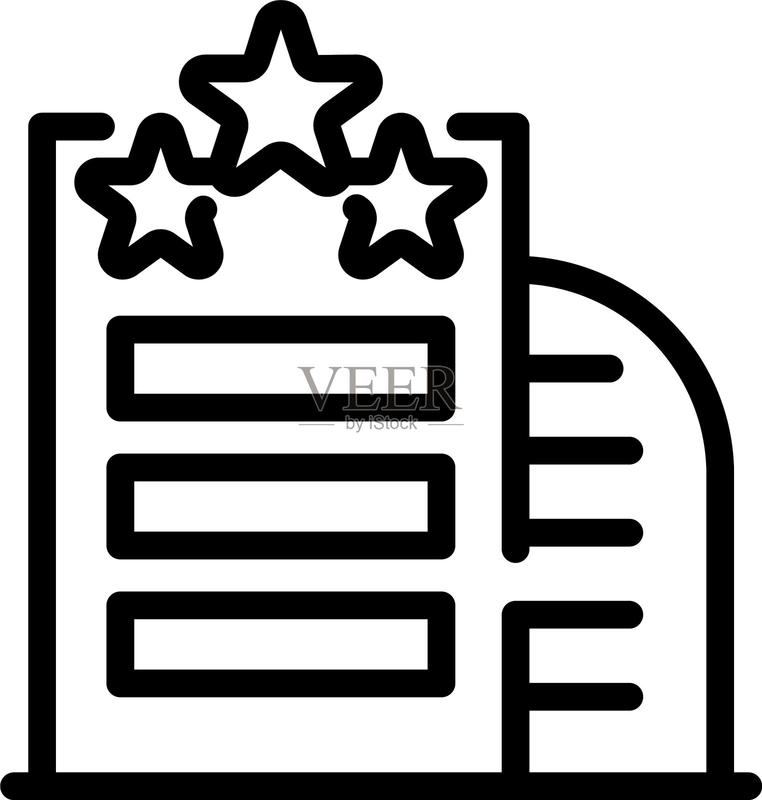 城市酒店图标轮廓风格插画图片素材