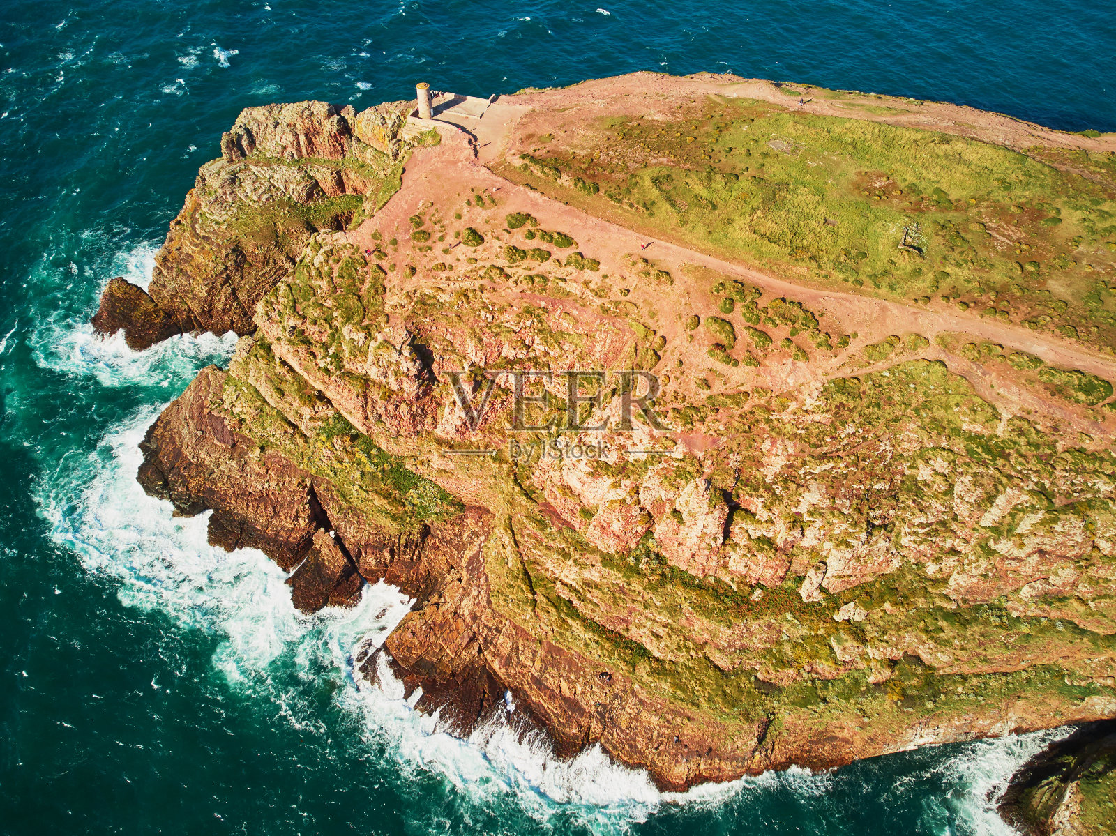 法国布列塔尼最受欢迎的旅游目的地之一，佛莱赫尔角的风景照片摄影图片