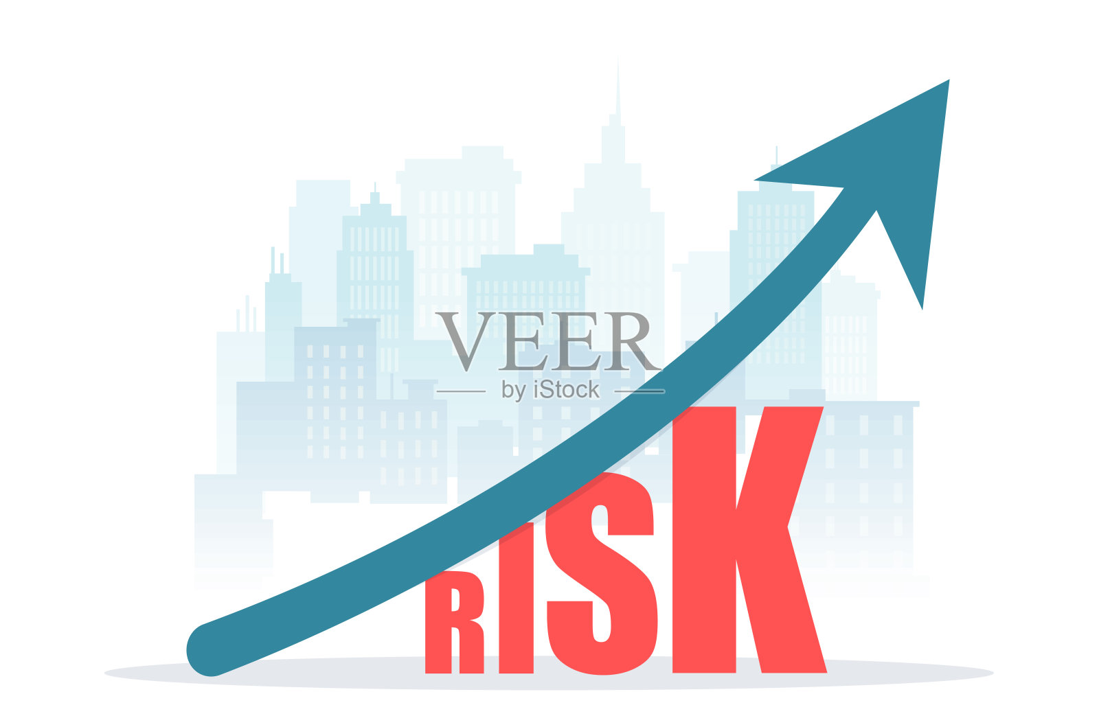 房地产市场投资高风险、高回报插画图片素材