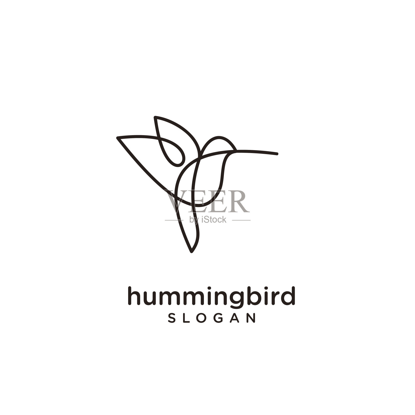 蜂鸟线文摘设计元素图片