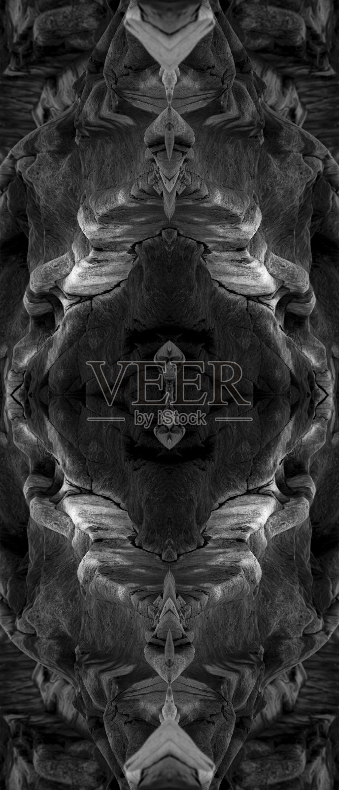 迷幻脸，由海石，对称万花筒镜，抽象背景。照片摄影图片