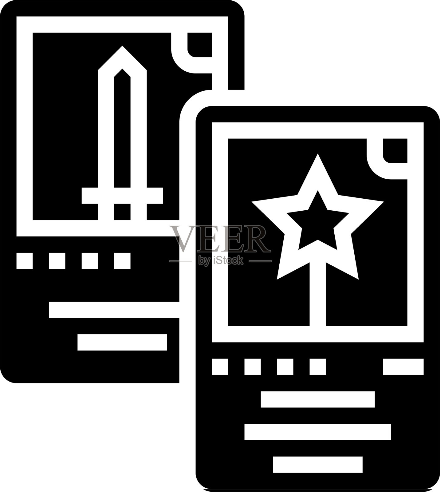 纸牌游戏极客字形图标插画图片素材