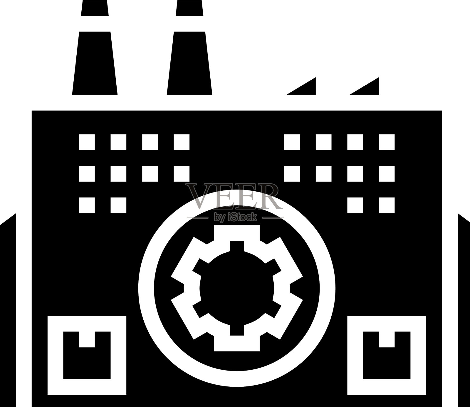 生态环保工厂字形图标插画图片素材