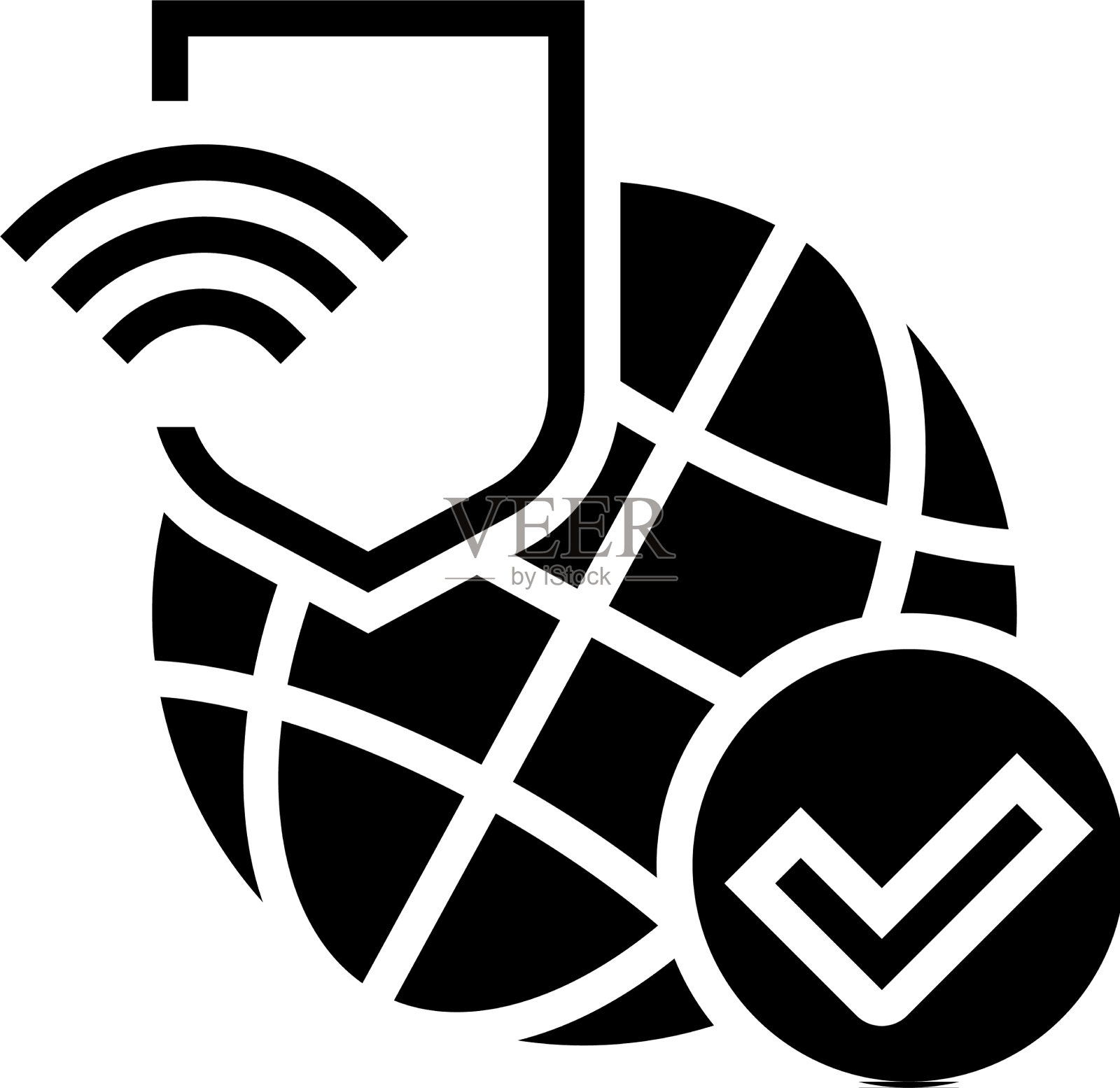 世界互联网保护字形图标插画图片素材