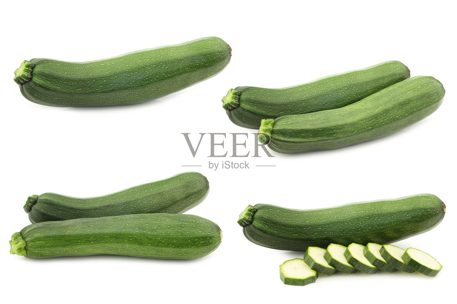 新鲜的西葫芦和切好的西葫芦照片摄影图片