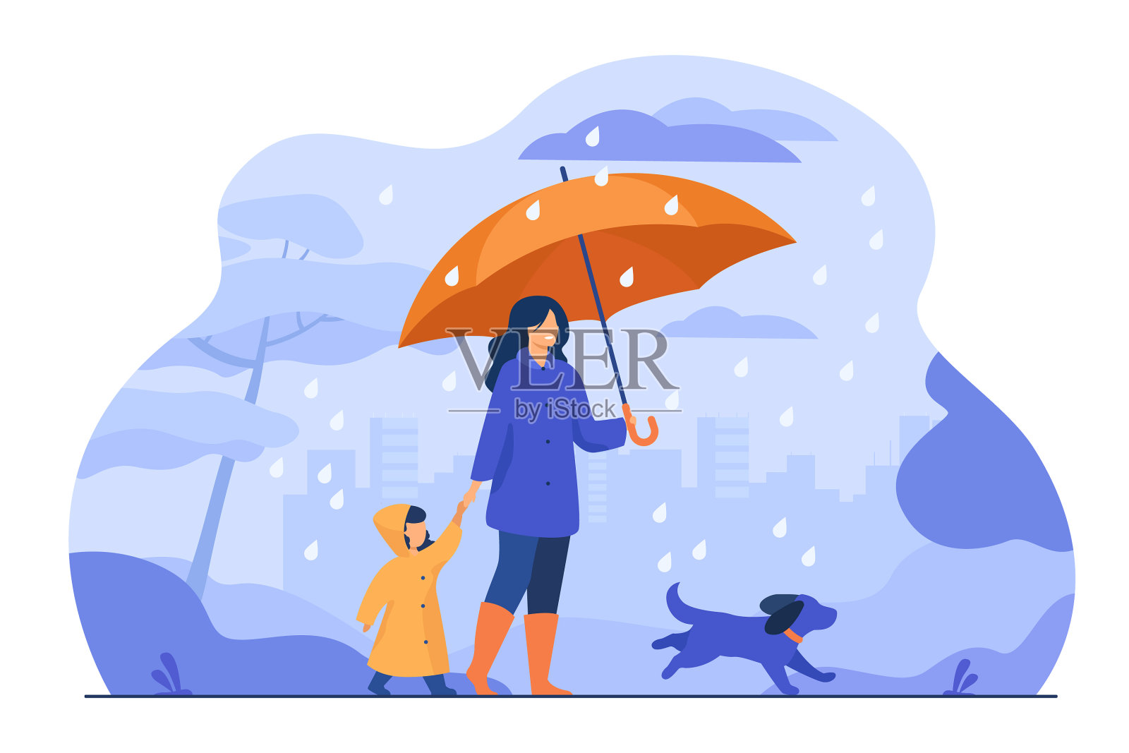 女人和伞设计元素图片