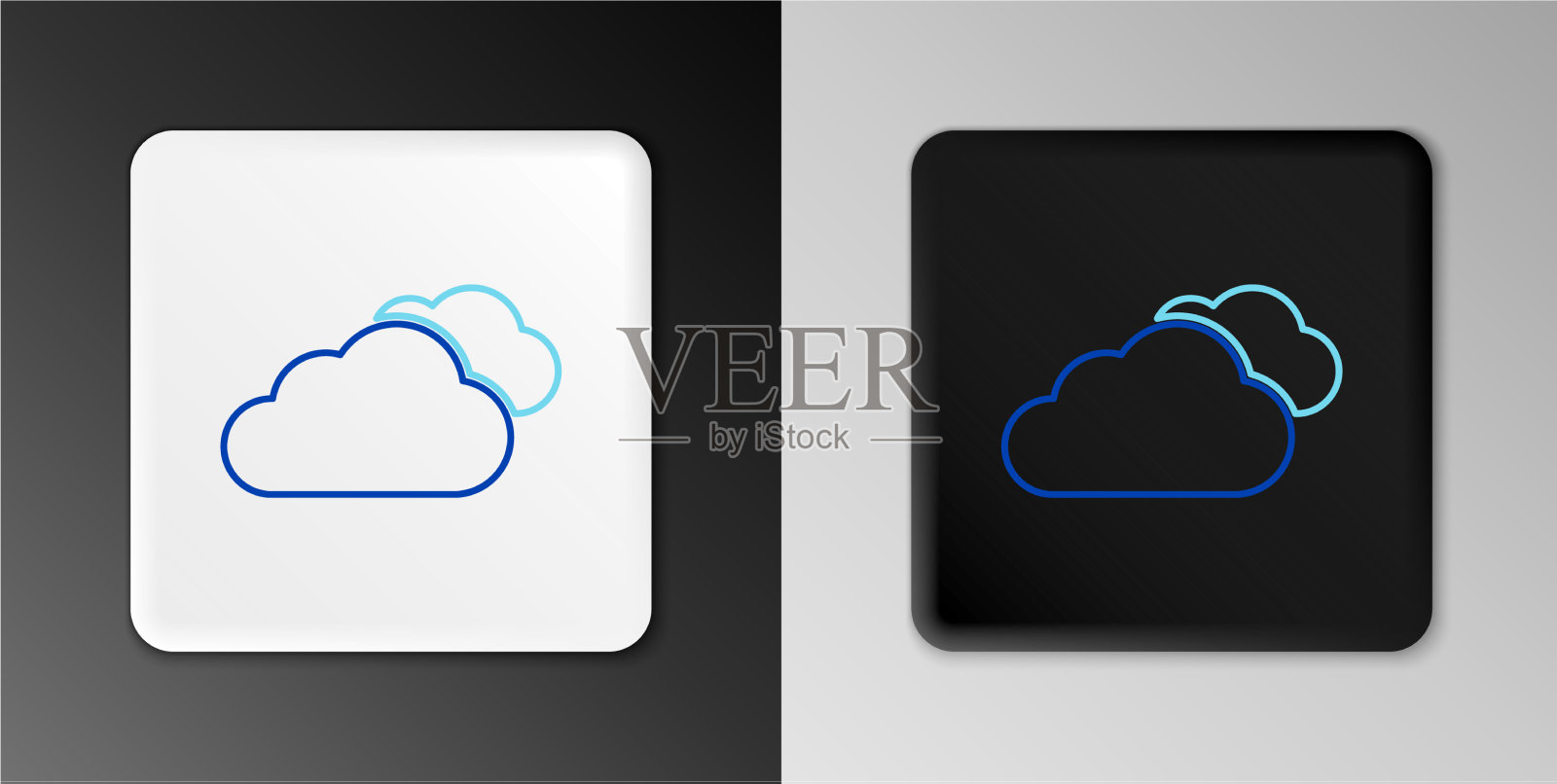 线云图标孤立在灰色背景图标素材