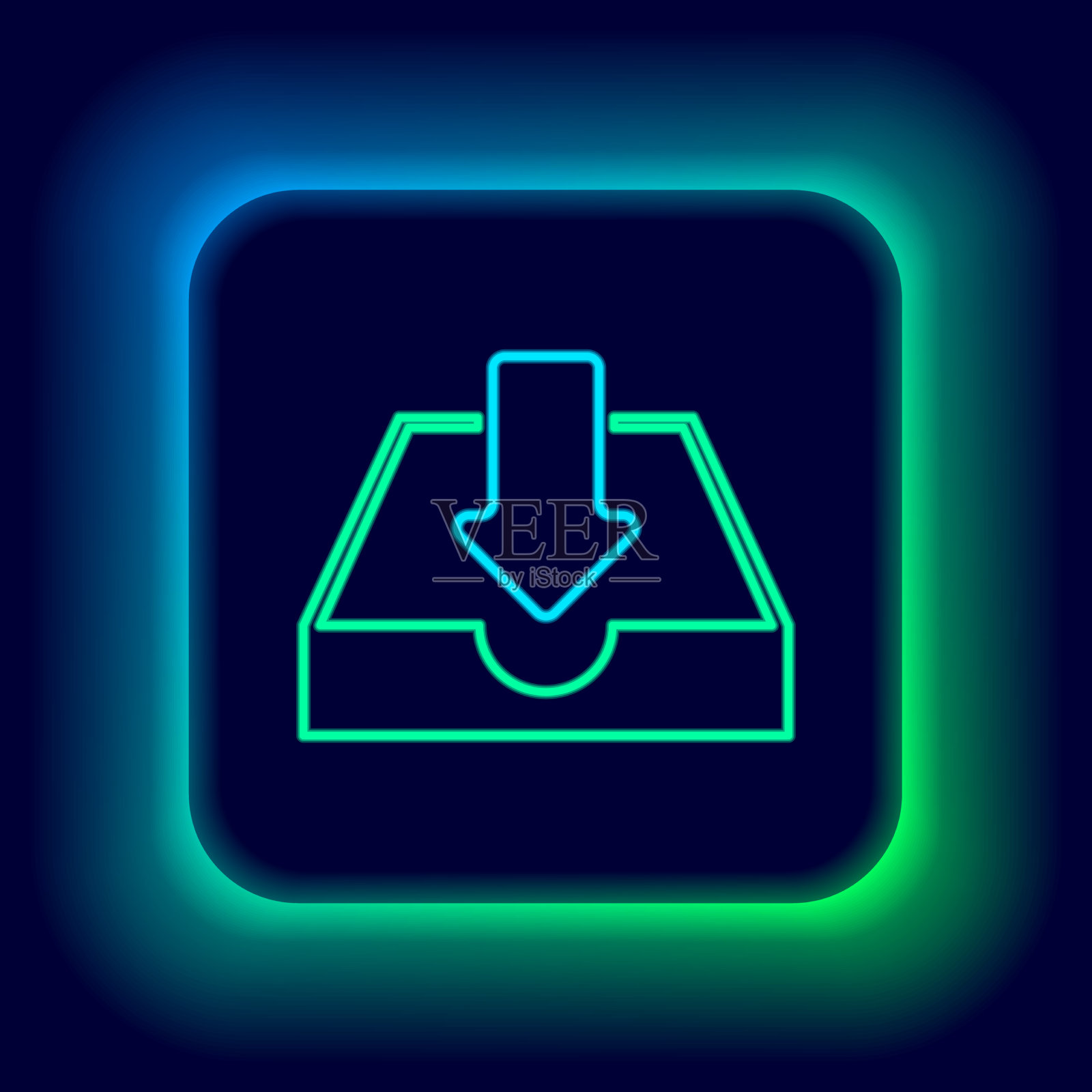 发光的霓虹线狗屎图标孤立在黑色图标素材