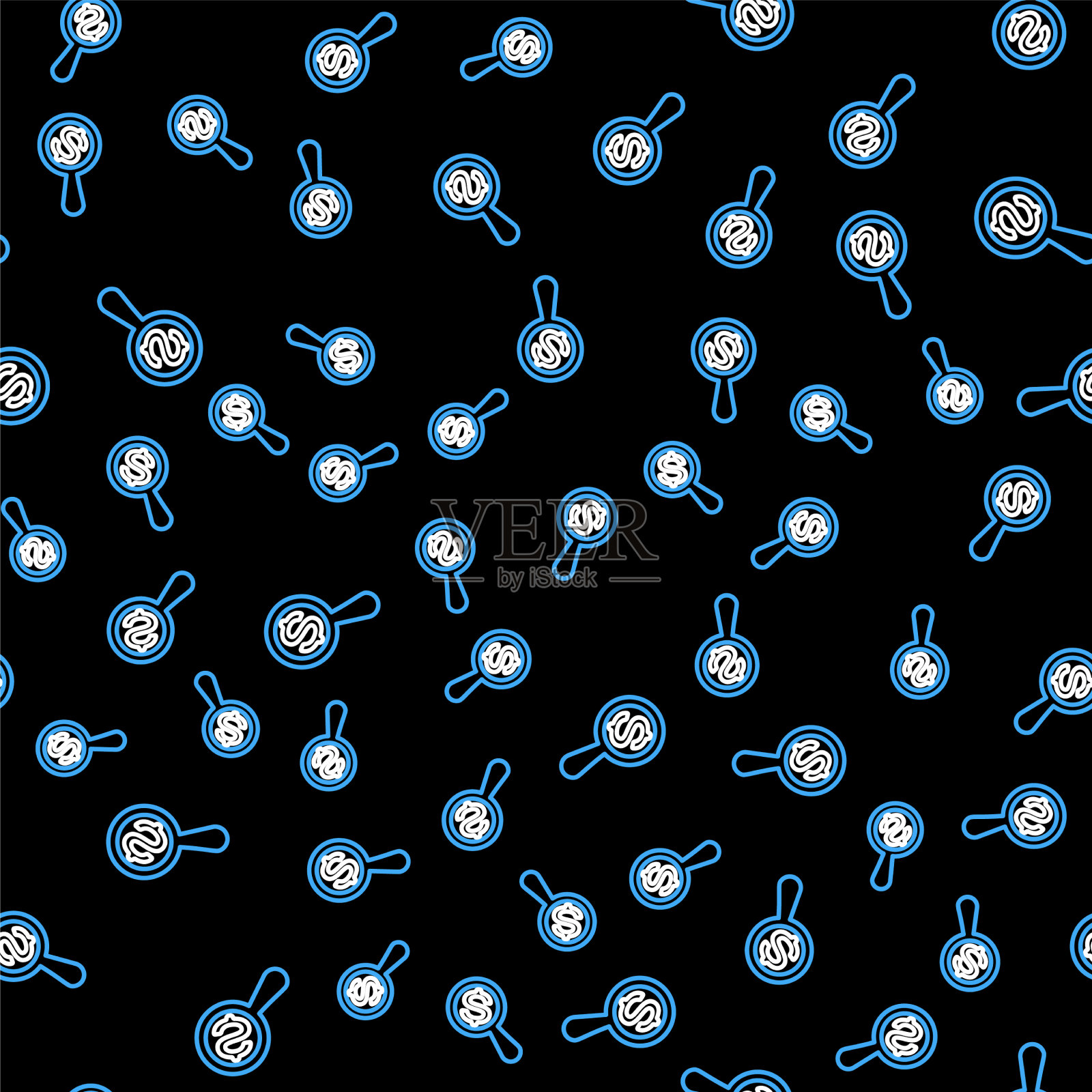 线放大镜和美元图标孤立插画图片素材