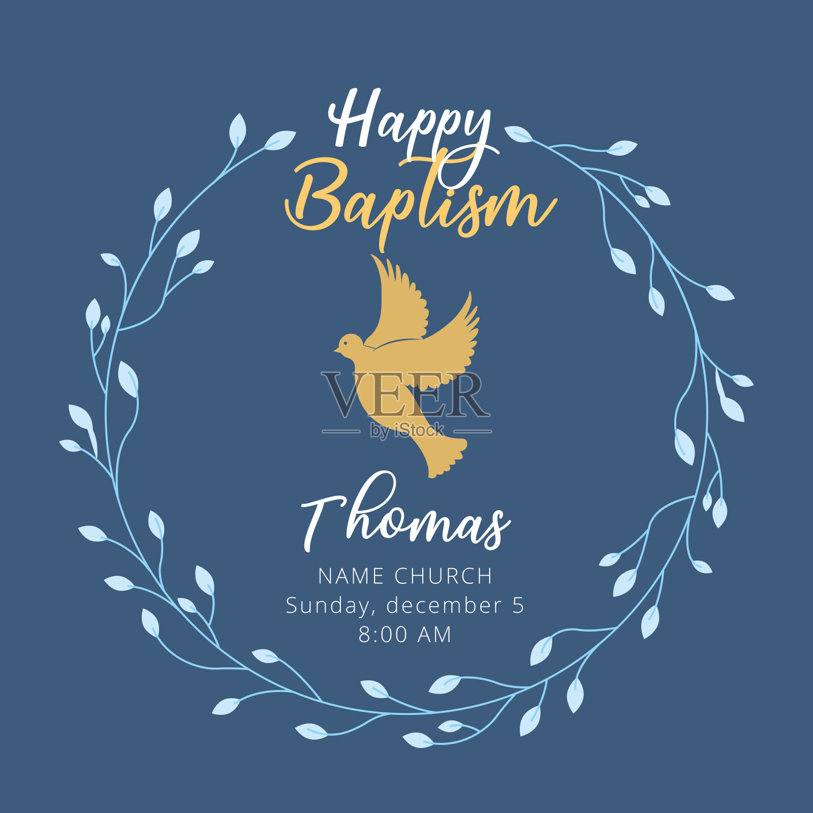 洗礼的卡片插画图片素材