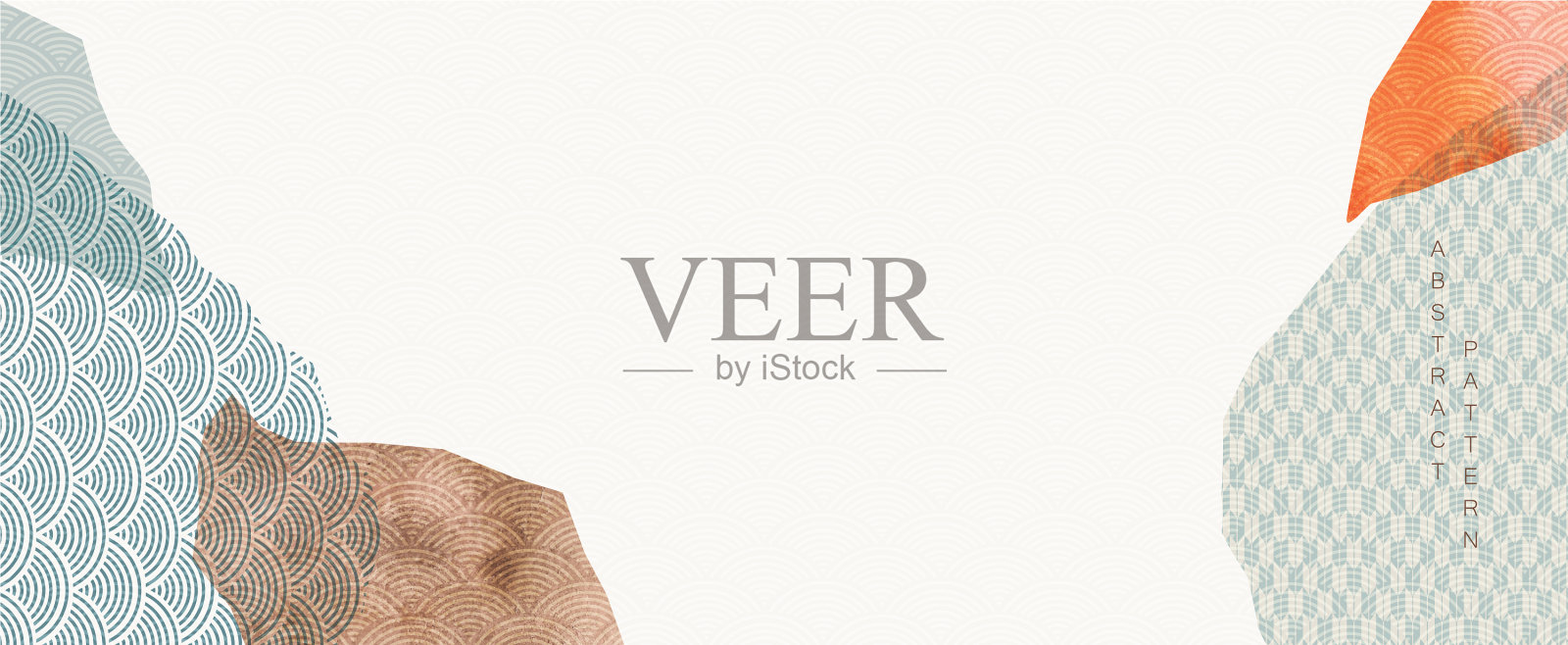 日本波浪中的抽象景观背景插画图片素材