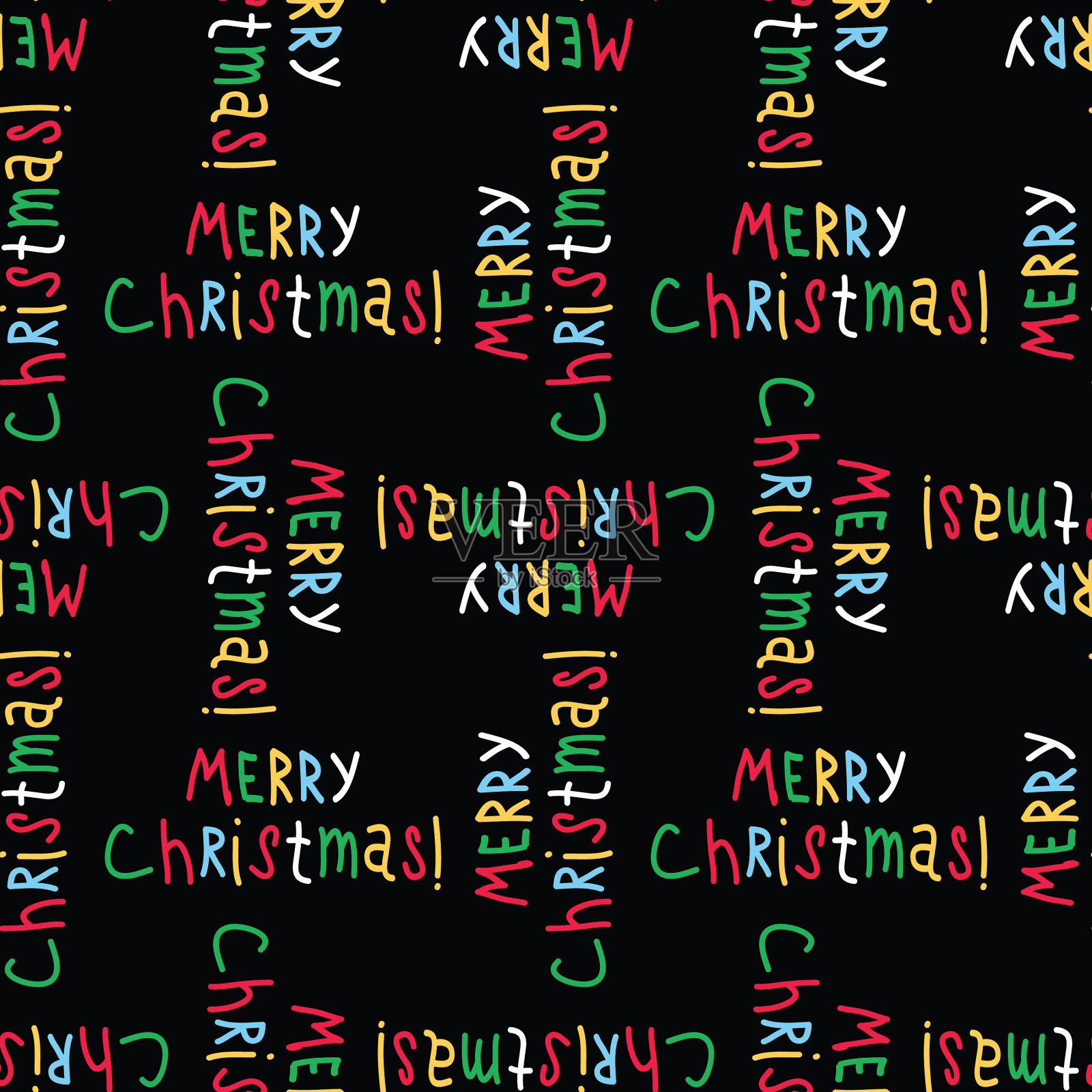 无缝圣诞背景与色彩插画图片素材