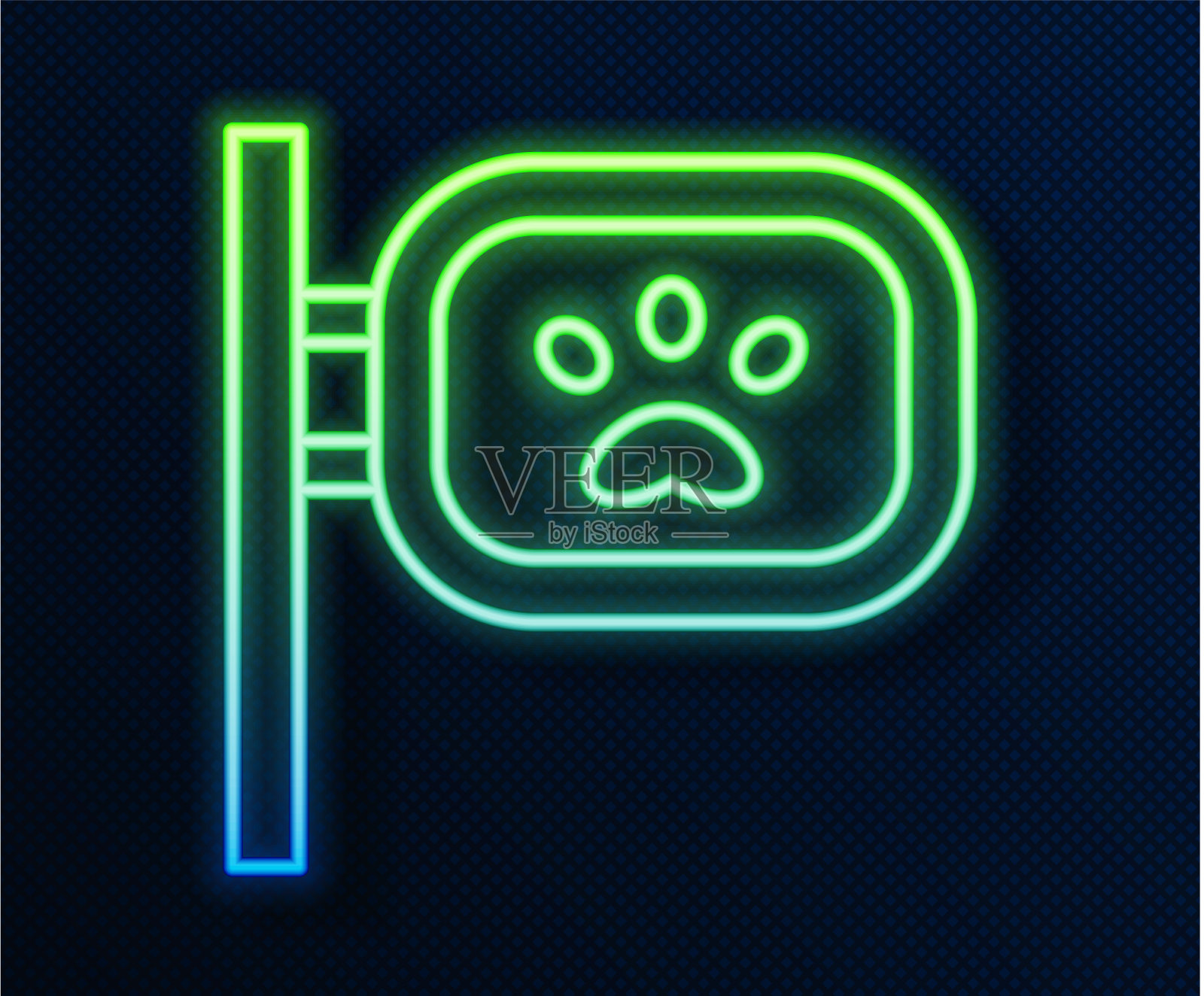 发光的霓虹灯线宠物美容图标隔离插画图片素材