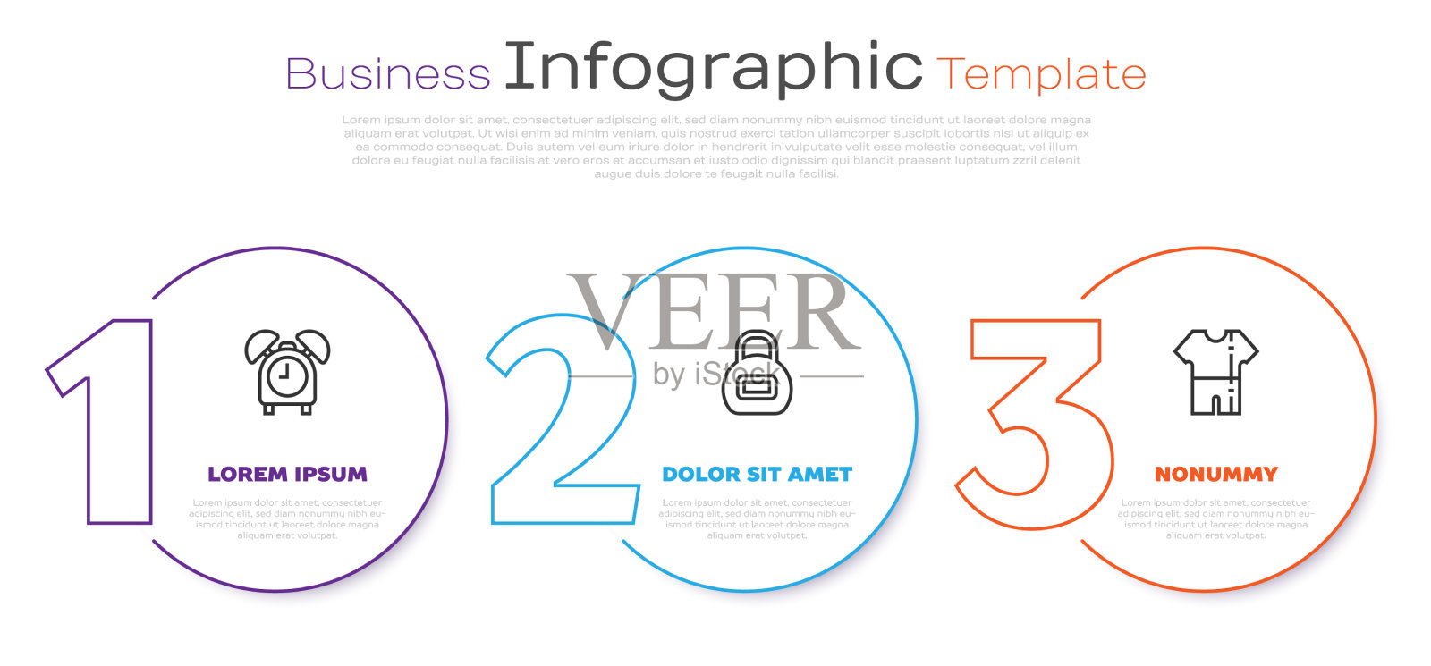 设置线路闹钟、壶铃和运动跑道插画图片素材