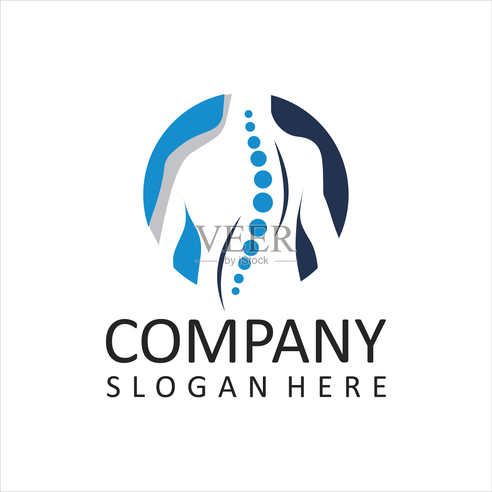 脊柱标志设计医疗脊椎矫正标志插画图片素材