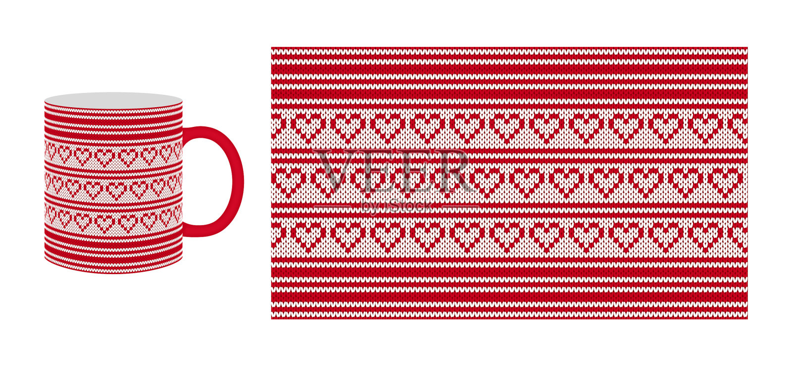 编织无缝图案圣诞节情人节打印插画图片素材