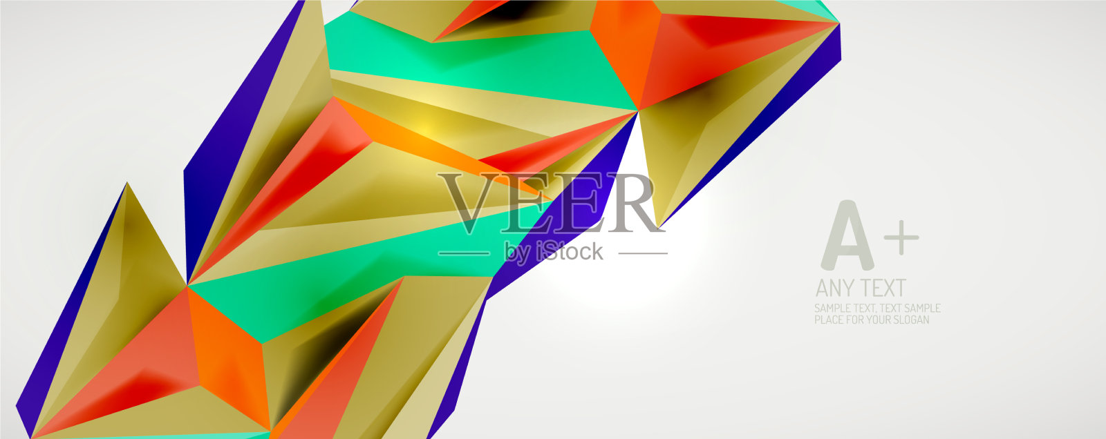 三角形几何背景低多边形3d插画图片素材