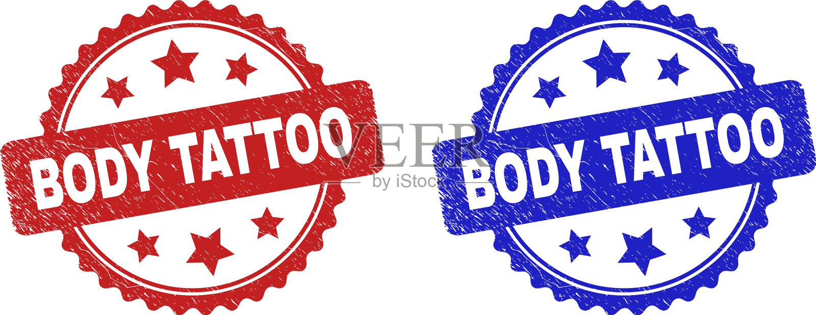 身体纹身玫瑰形密封使用腐蚀表面插画图片素材