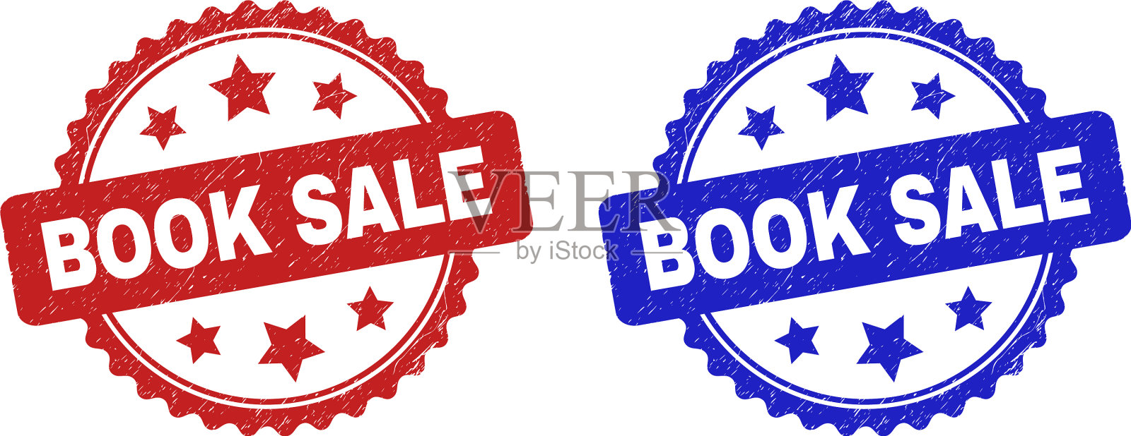 图书销售玫瑰形邮票印章与不洁的纹理设计元素图片