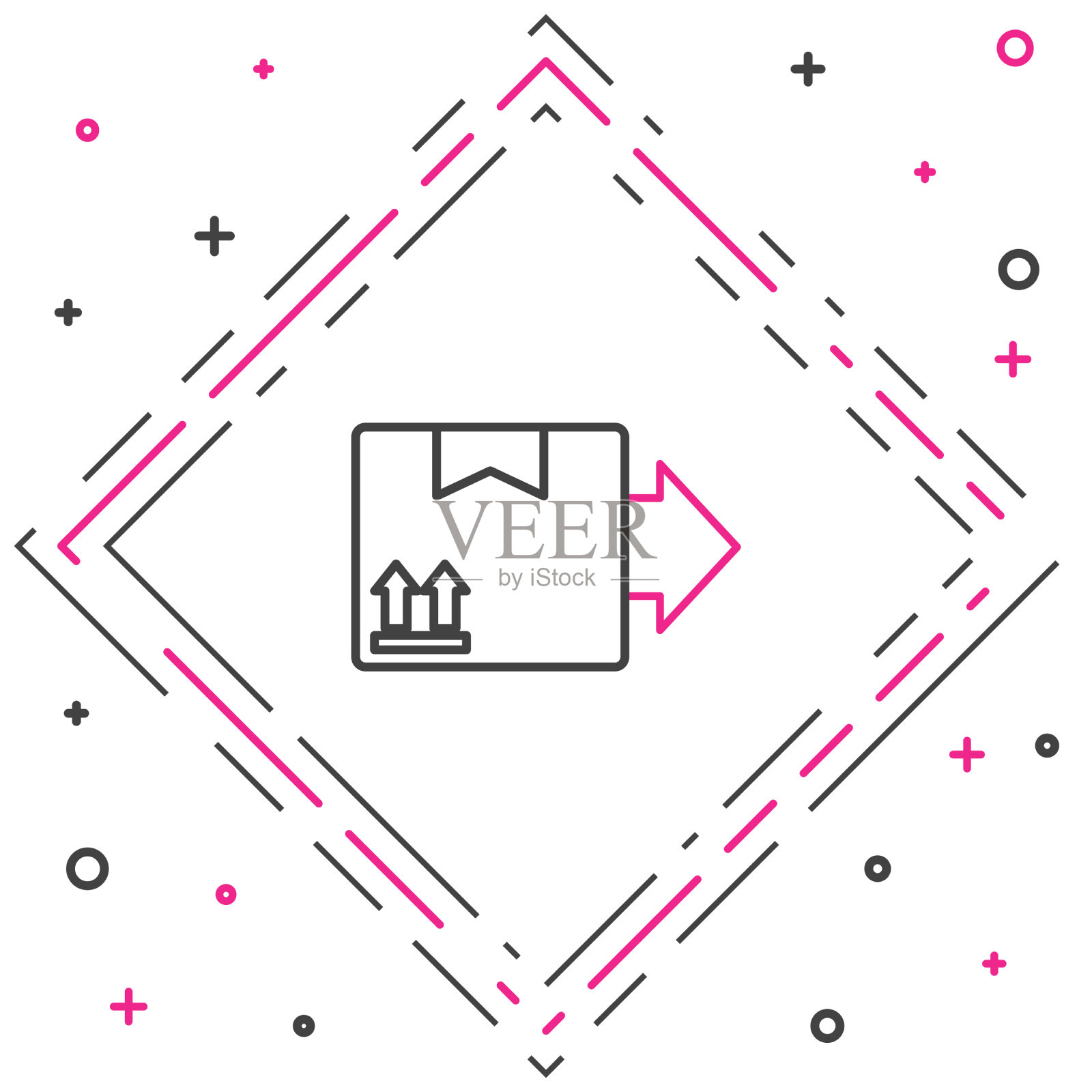 线纸板箱与交通标志图标图标素材