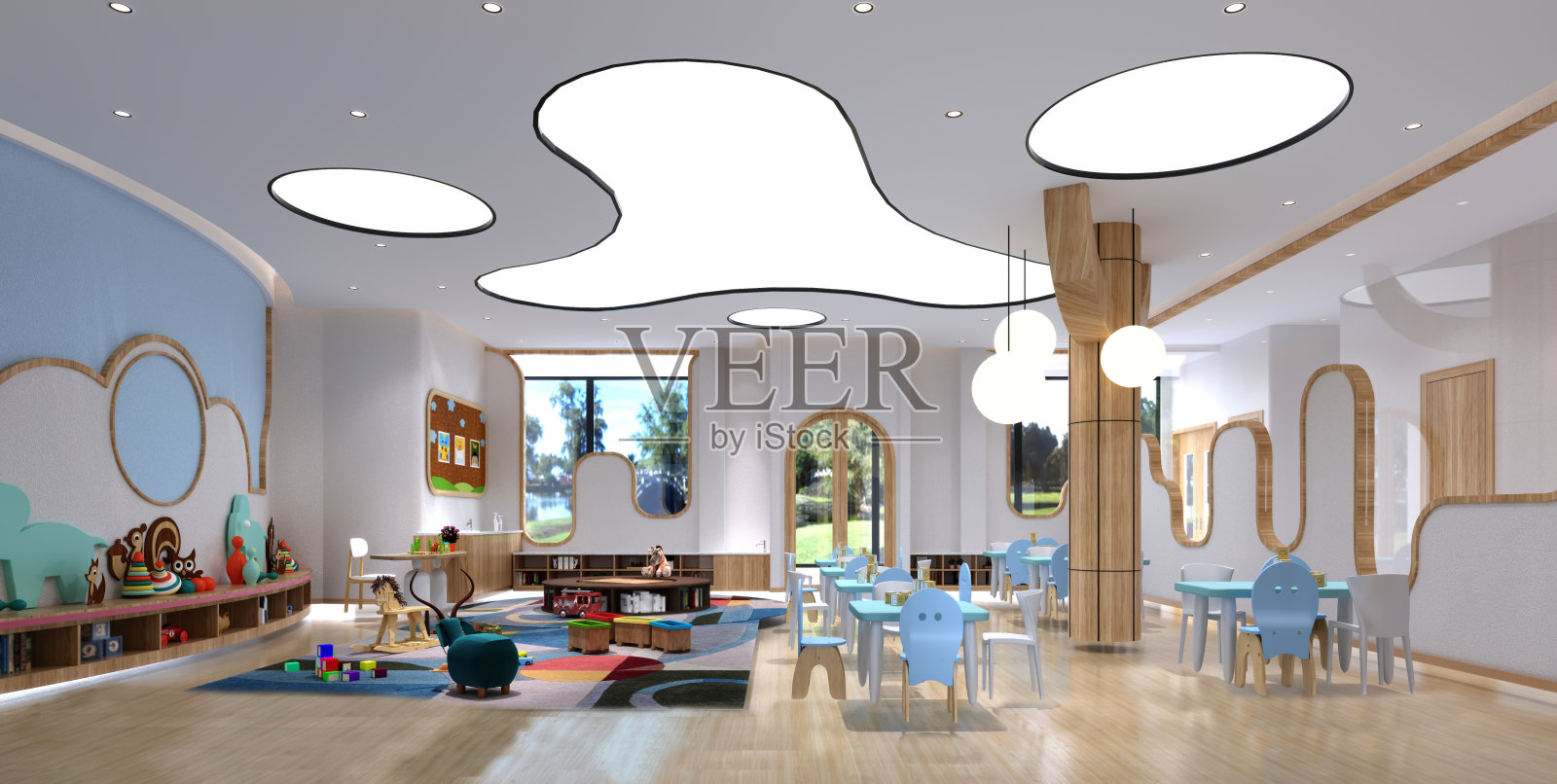 幼儿园三维渲染照片摄影图片