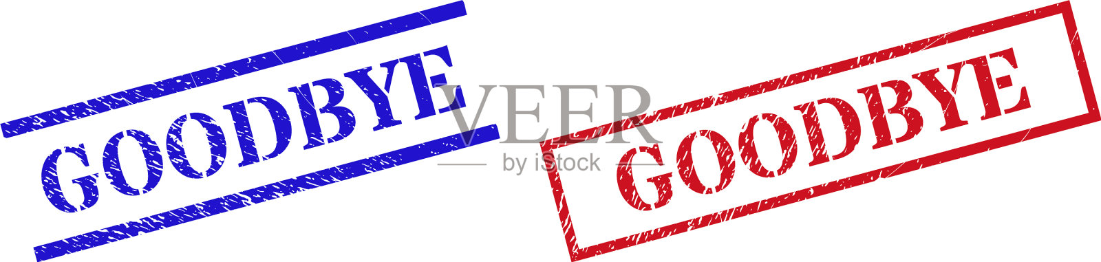 再见grunge刮印章用插画图片素材