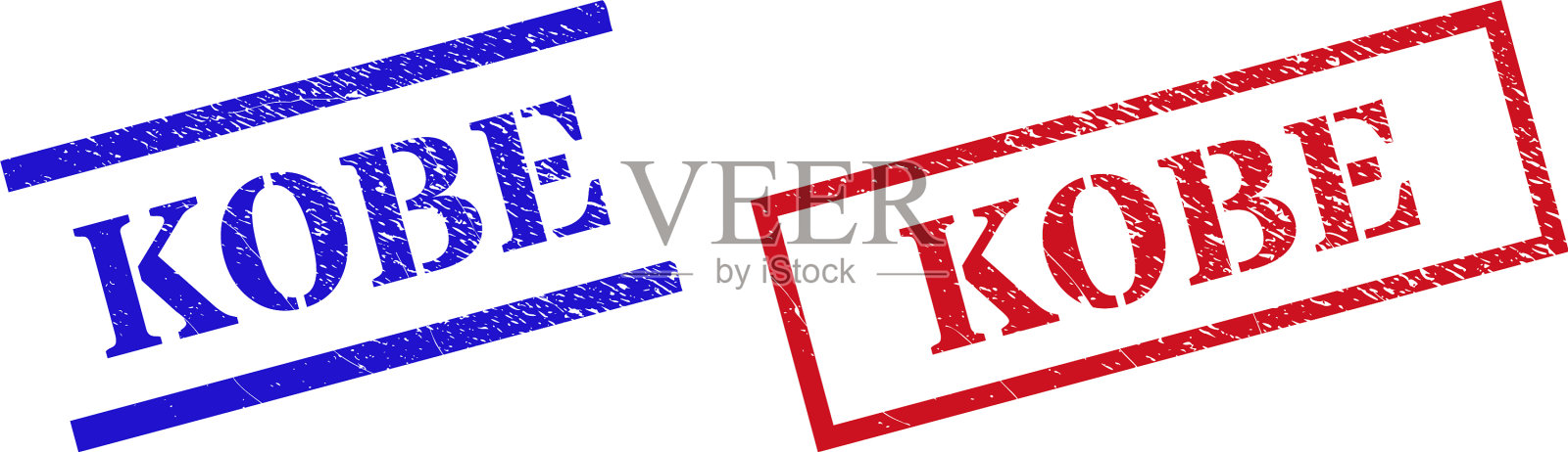 神户纹理刻花印章与矩形插画图片素材