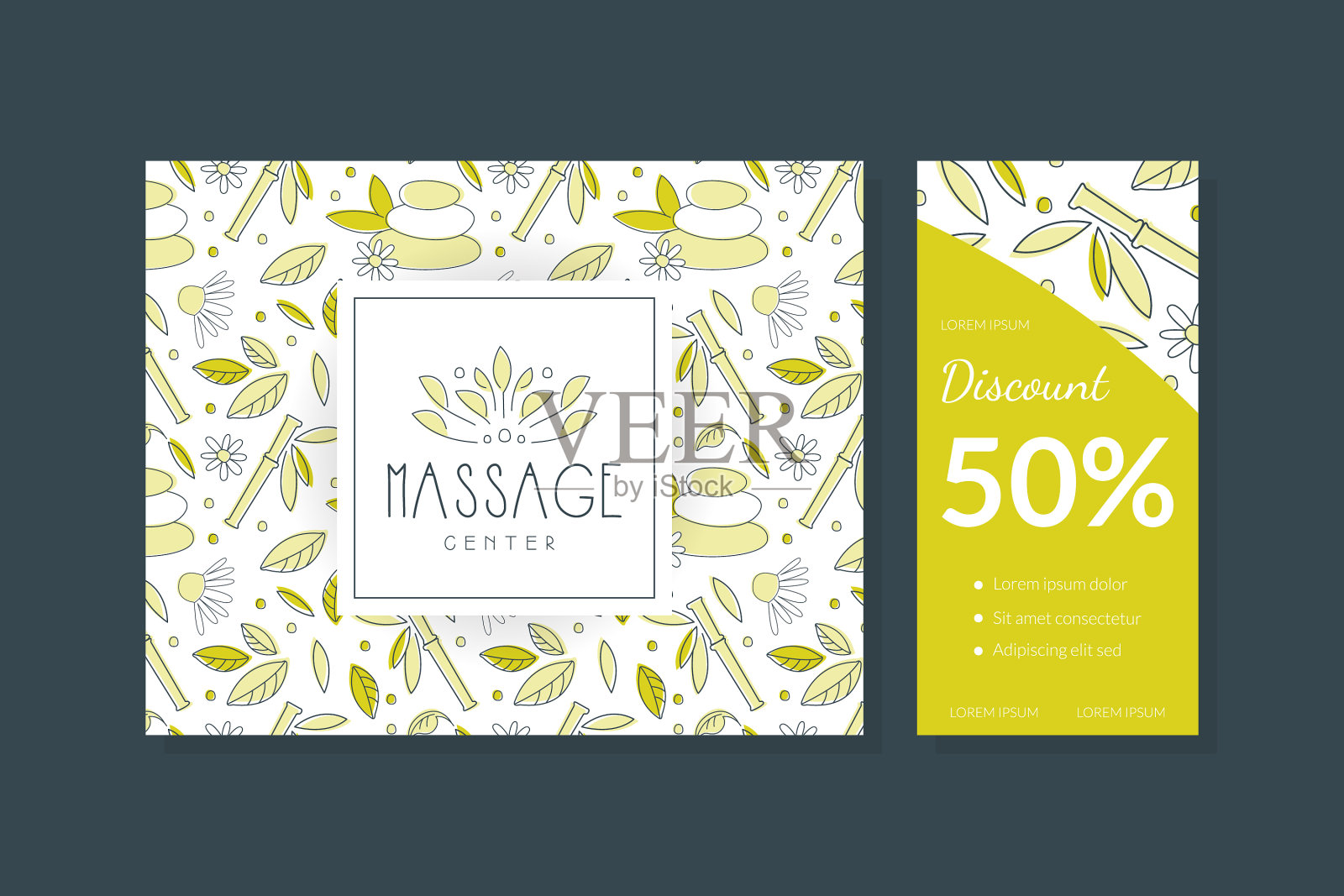 按摩中心名片传单横幅设计模板素材