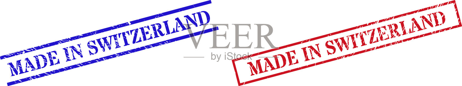 瑞士制造的纹理橡胶印章插画图片素材