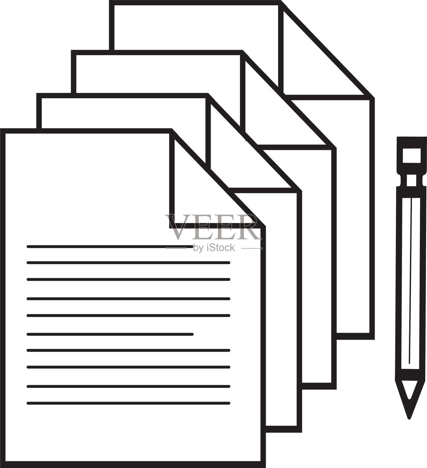 文档图标库存扁平化设计插画图片素材