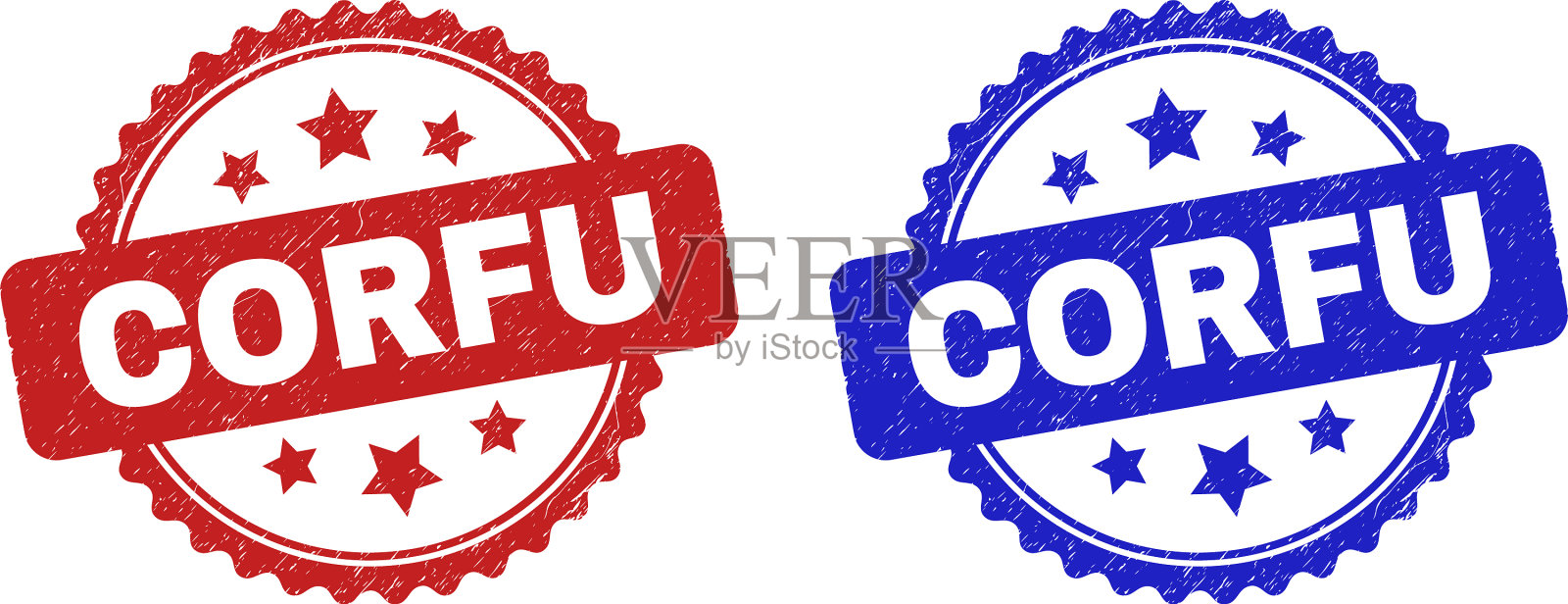 科孚玫瑰邮票印章与刮花风格插画图片素材