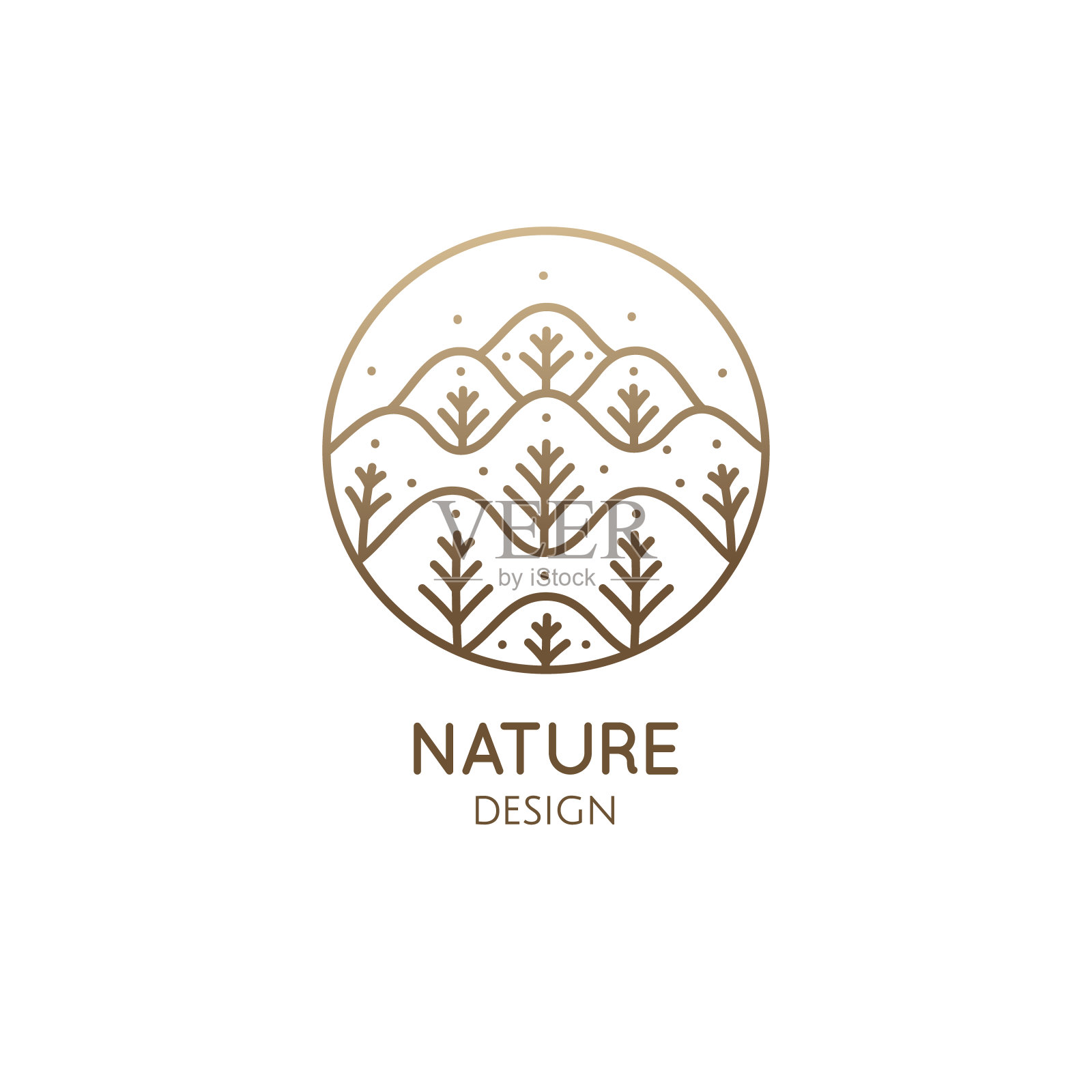 自然线性森林景观插画图片素材