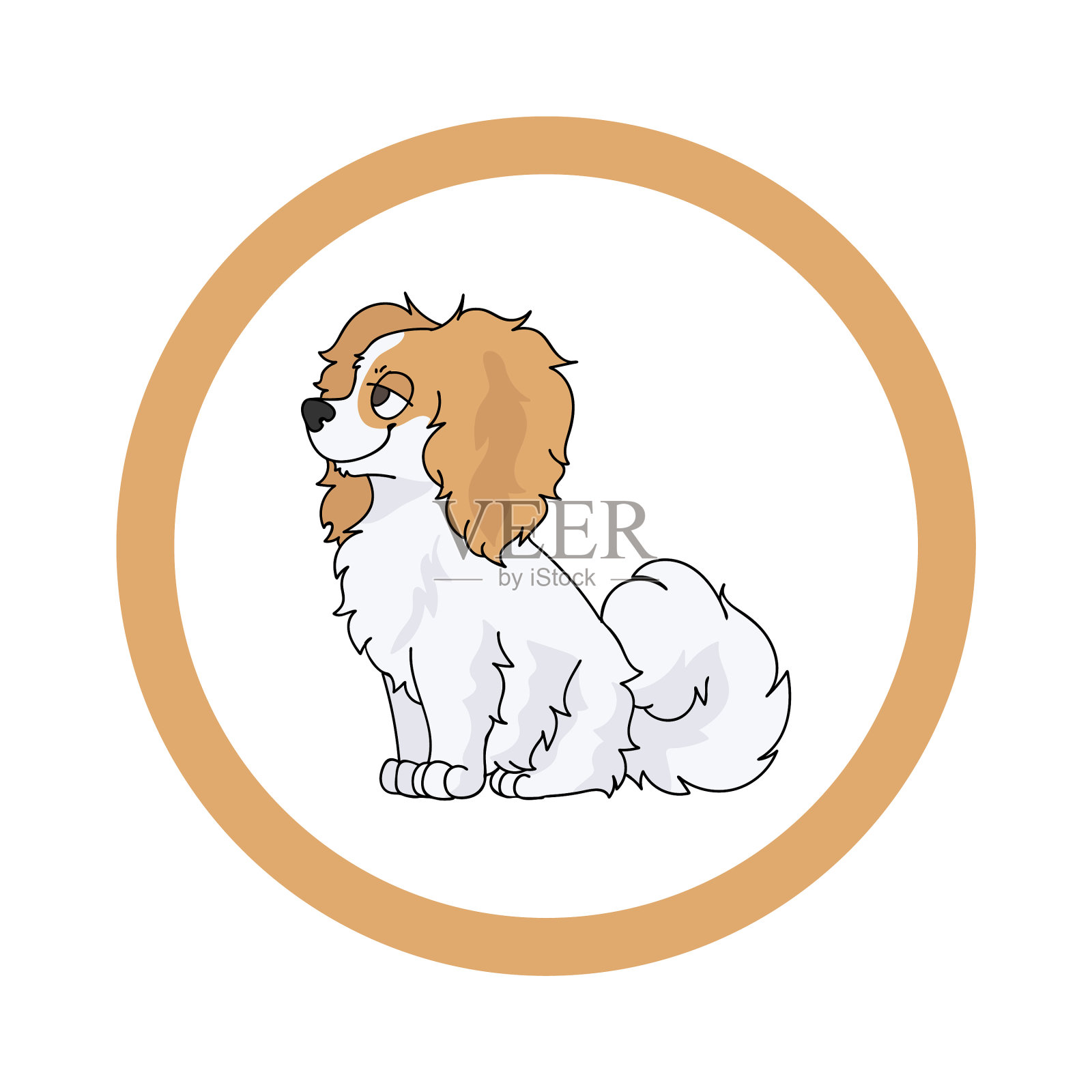 可爱的卡通蝴蝶在多蒂圈狗设计元素图片