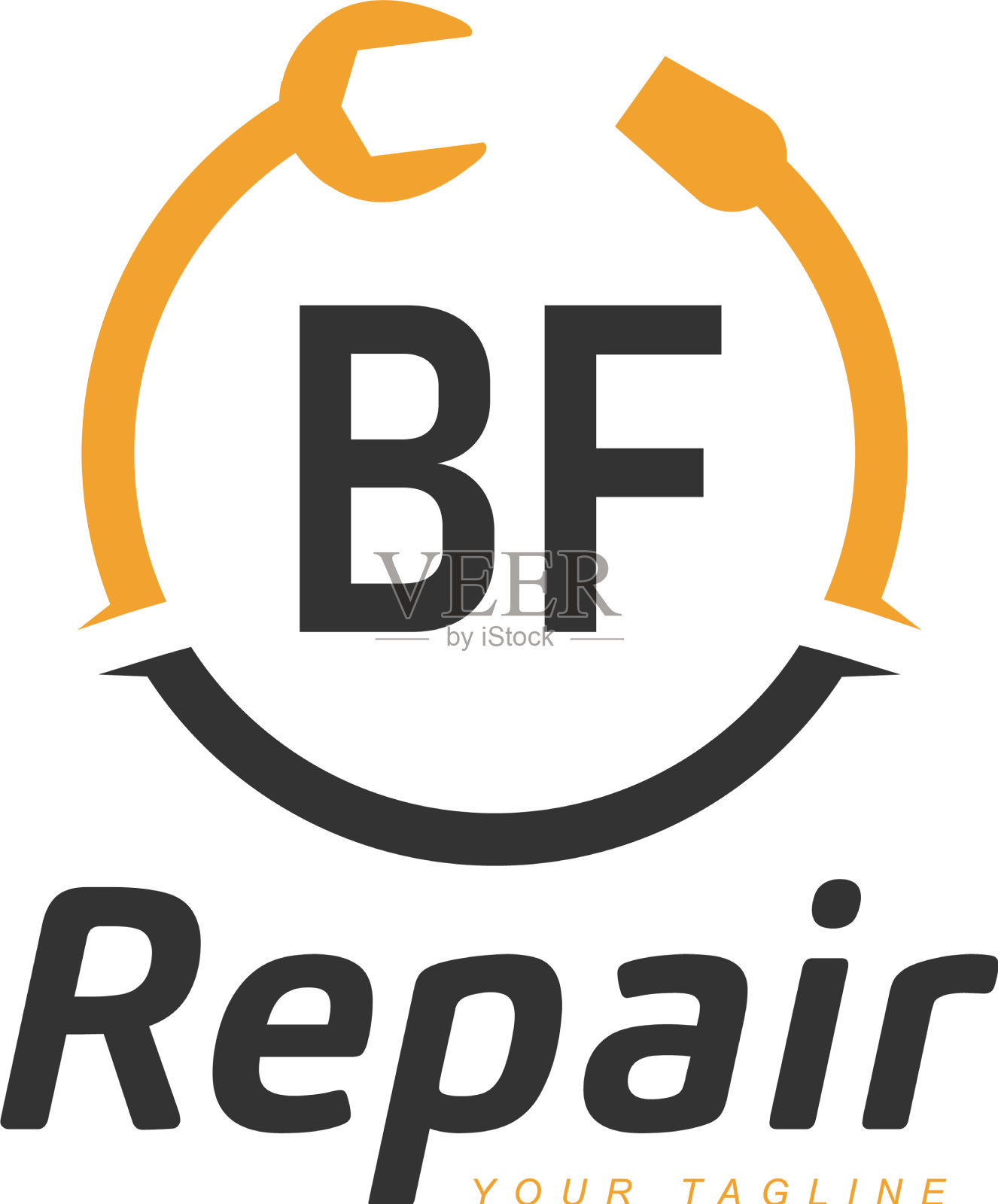 Bf字母设计与修复标志现代插画图片素材