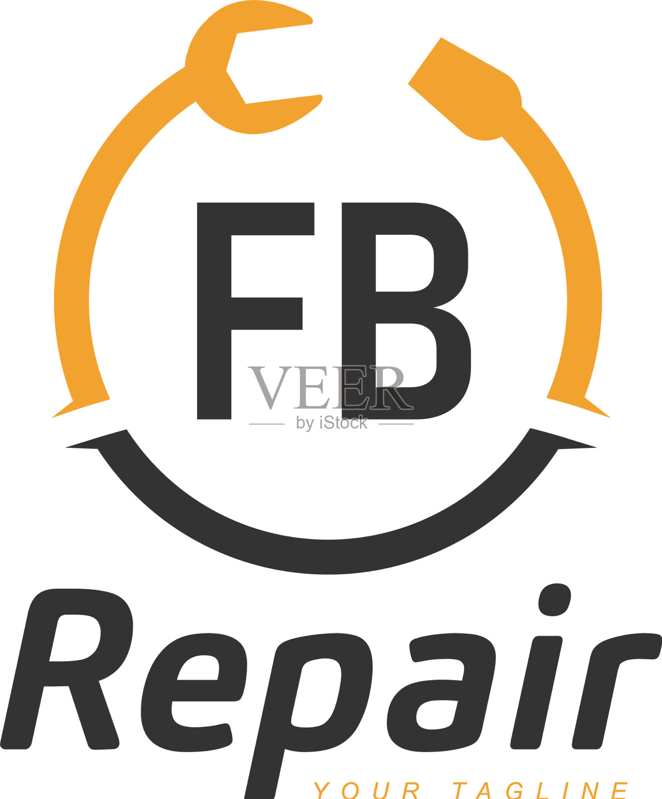 Fb字母设计与修复标志现代插画图片素材