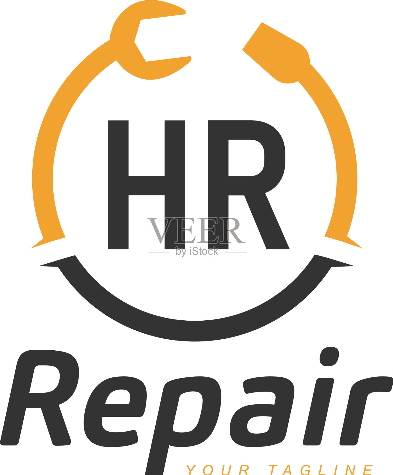 人力资源字母设计与修复标志现代插画图片素材