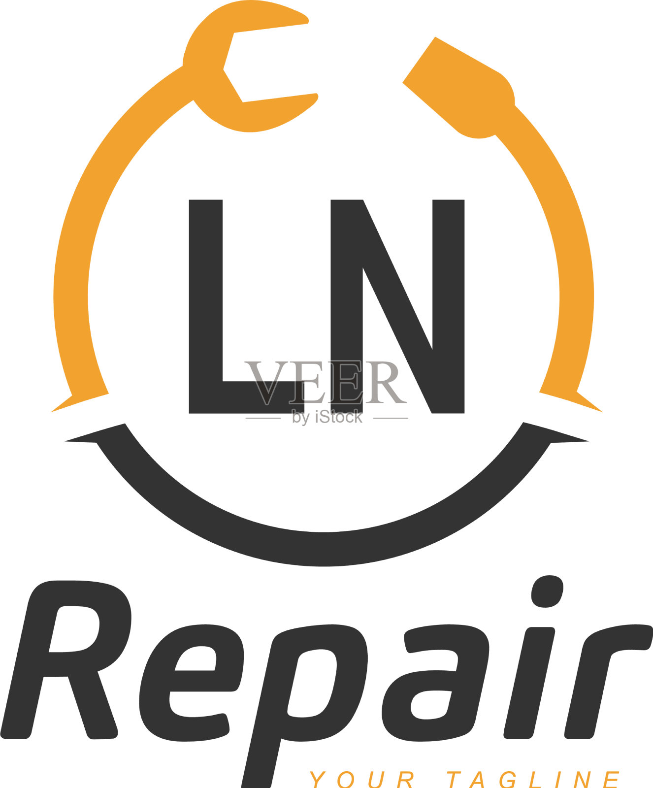 在字母设计与修复标志现代插画图片素材