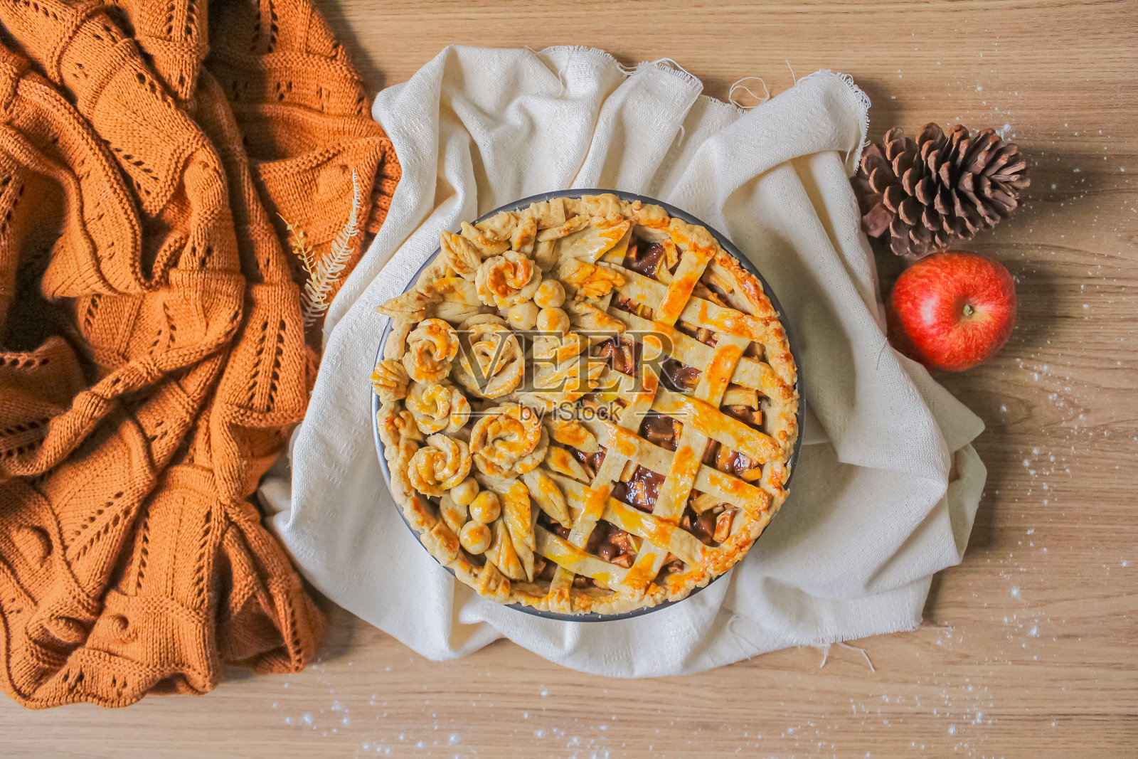 装饰的苹果派照片摄影图片