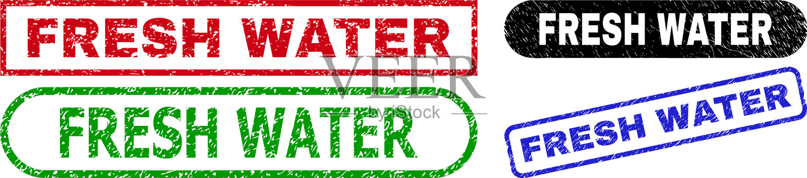 清水矩形水印不洁插画图片素材