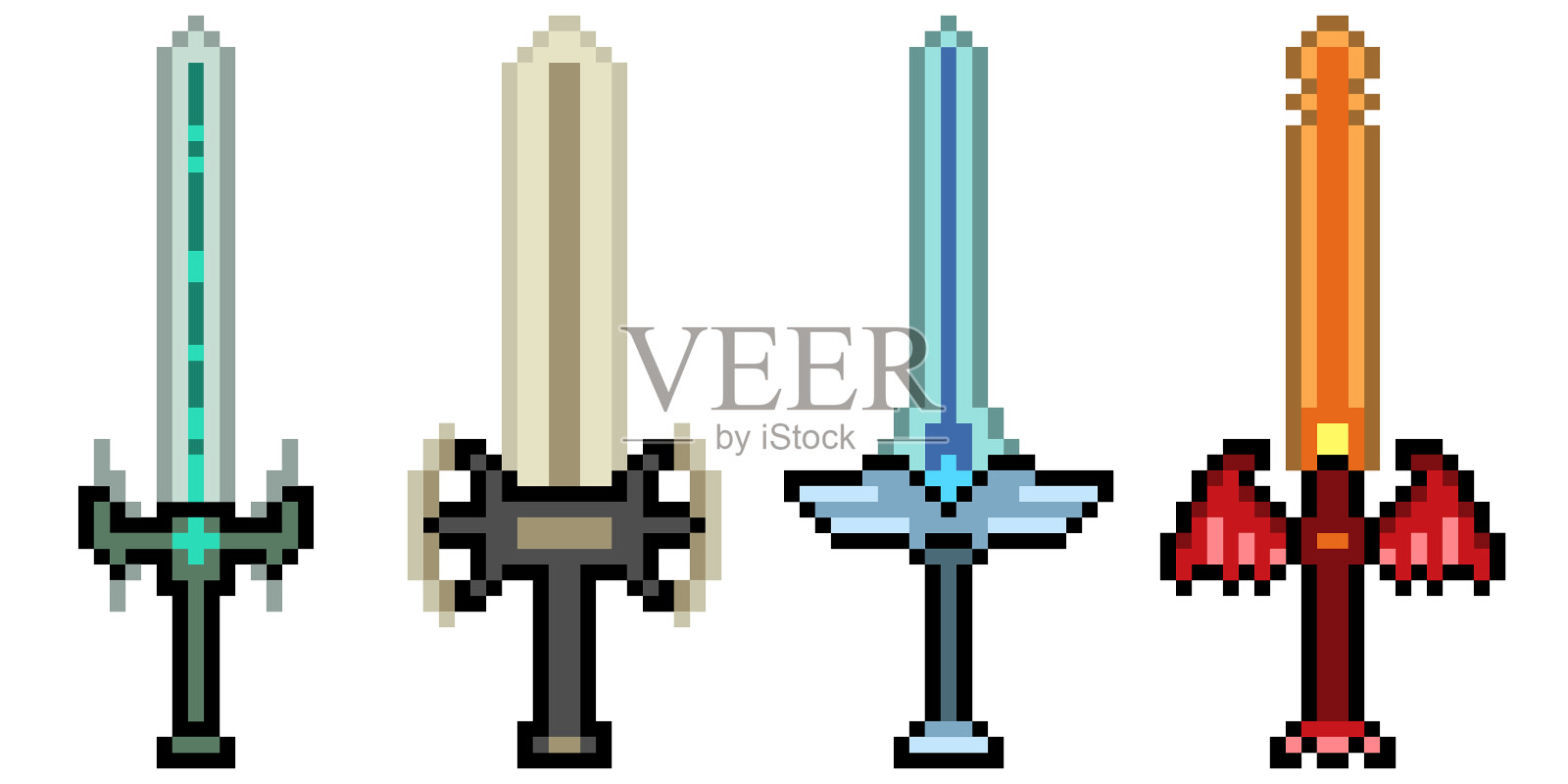 幻剑武器的像素艺术设计元素图片