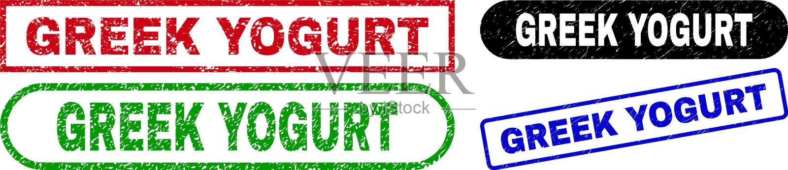 希腊酸奶矩形水印使用grunged插画图片素材