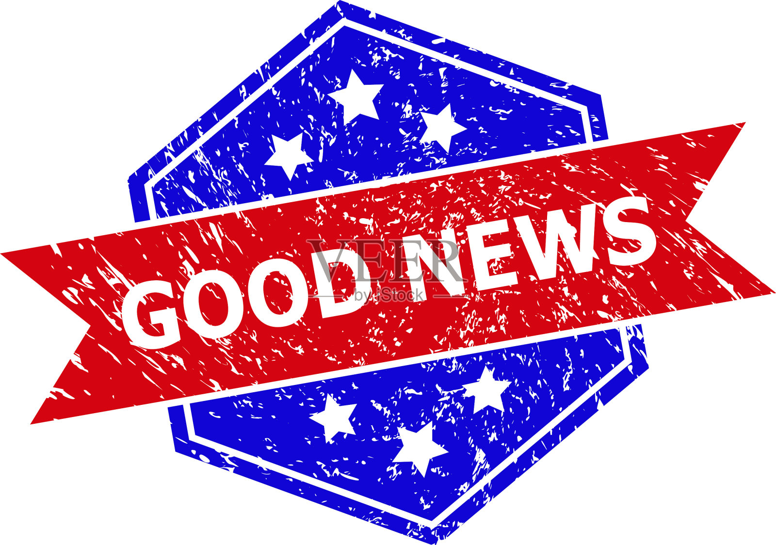 六角形双色好报水印用设计元素图片