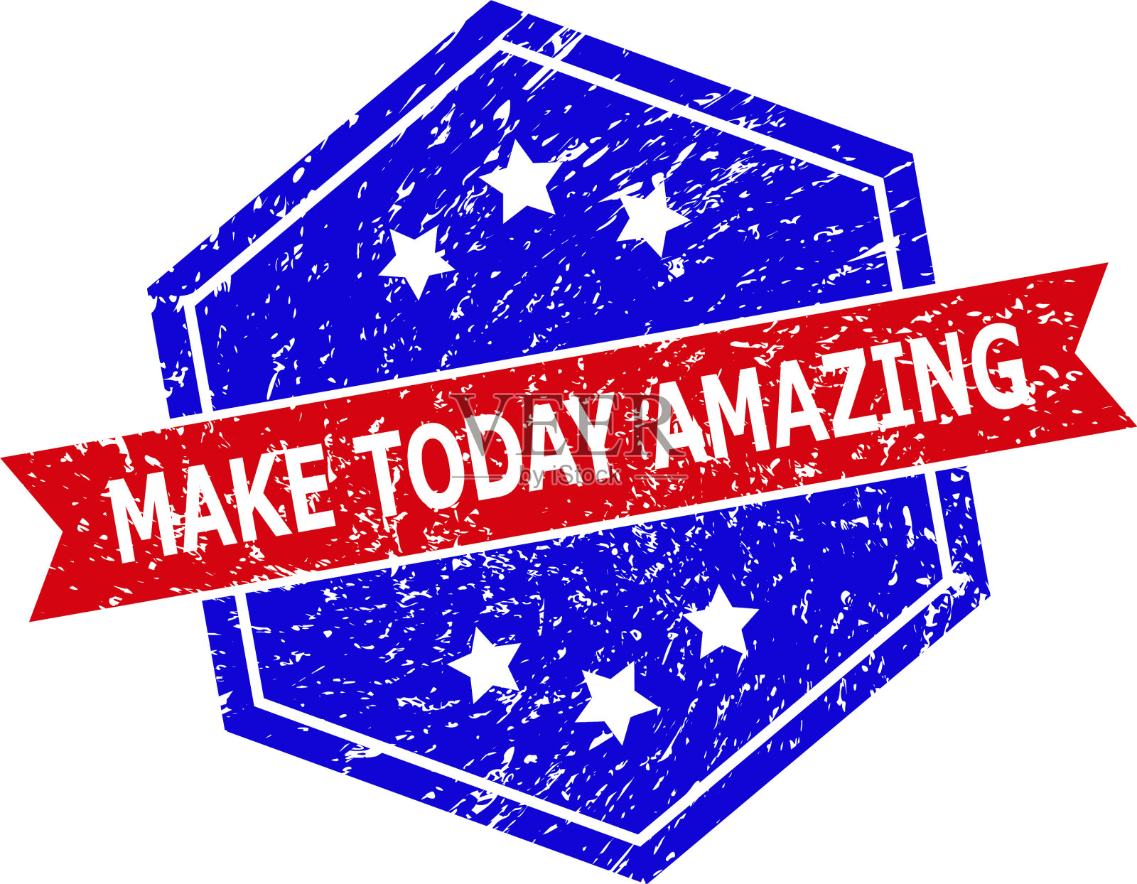 六角形双色使今天的橡皮图章惊人插画图片素材